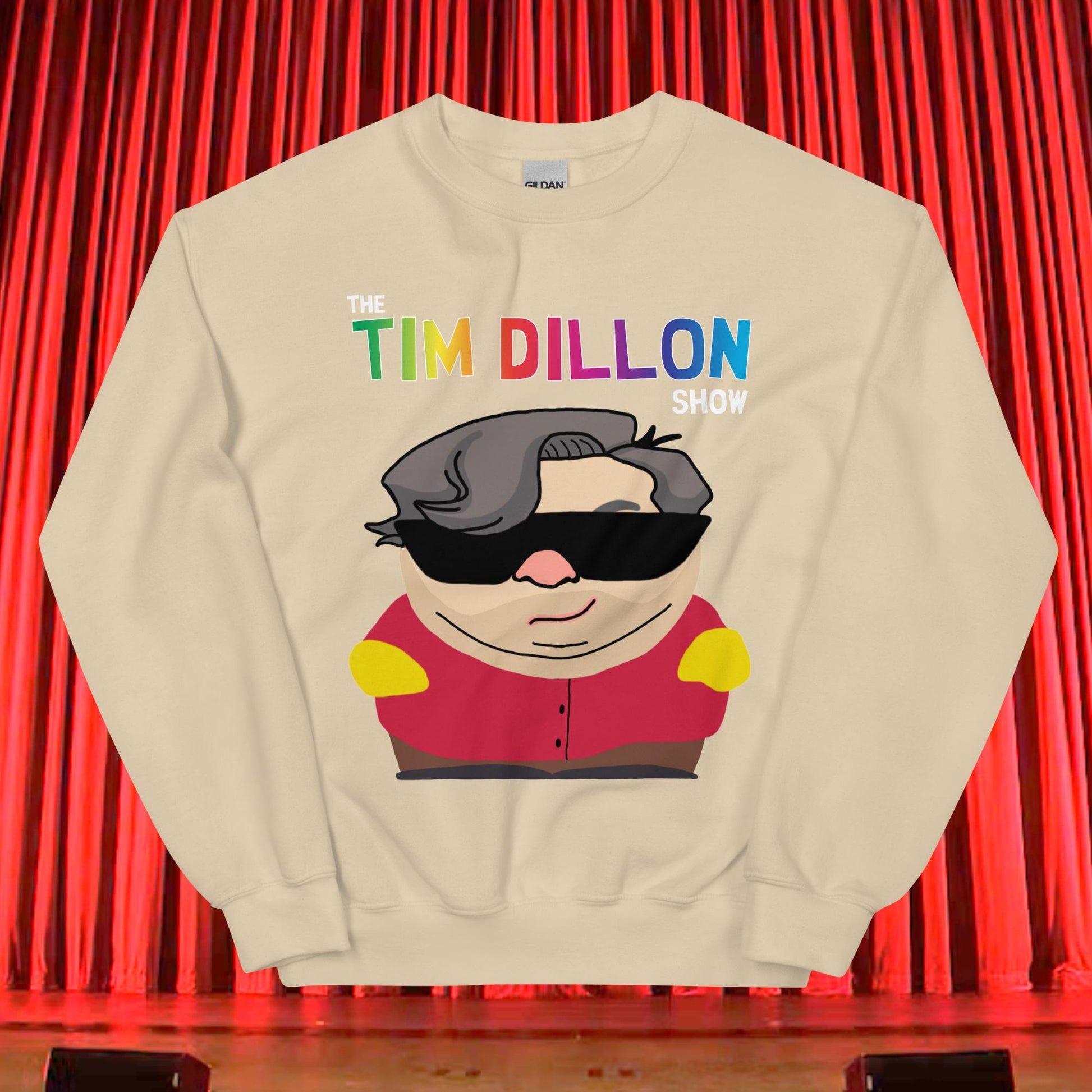 Tim Dillon Cartman, Southpark, The Tim Dillon Show, Tim Dillon Podcast, Tim Dillon Merch, Tim Dillon Unisex Sweatshirt Next Cult Brand Podcasts, Stand-up Comedy, Tim Dillon