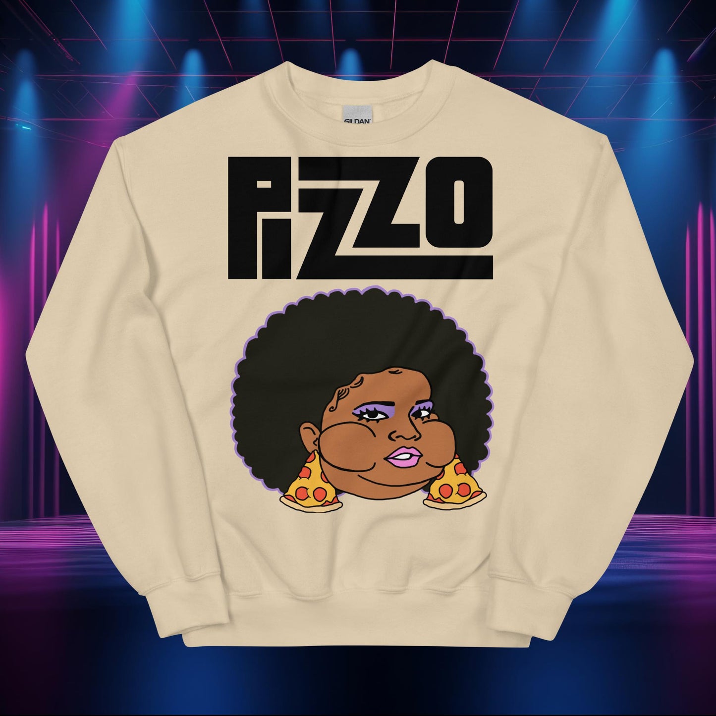 Pizzo Lizzo Pizza Lizzo Merch Lizzo Gift Body Positivity Body empowerment Lizzo Unisex Sweatshirt Sand Sweatshirts Lizzo Music Next Cult Brand