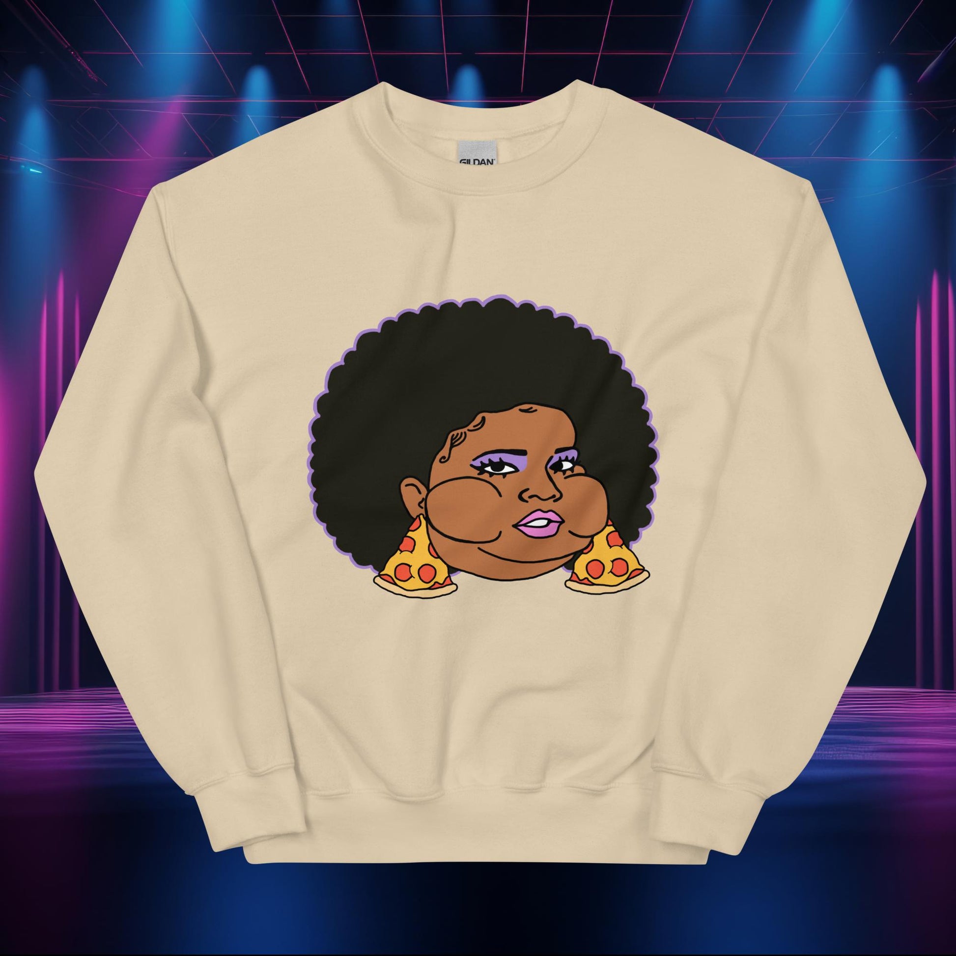 Pizzo Lizzo Pizza Lizzo Merch Lizzo Gift Body Positivity Body empowerment Lizzo Unisex Sweatshirt Sand Sweatshirts Lizzo Music Next Cult Brand