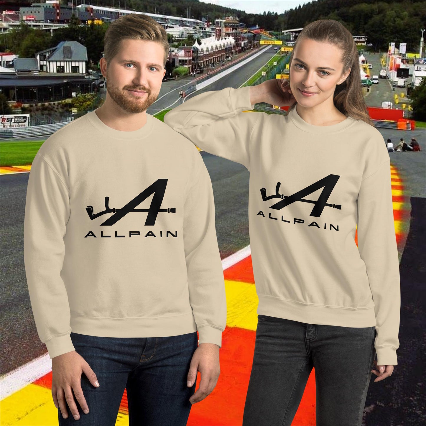 Allpain Alpine F1 Formula 1 Pierre Gasly Esteban Ocon Alpine Unisex Sweatshirt Sand Sweatshirts Alpine F1 Next Cult Brand