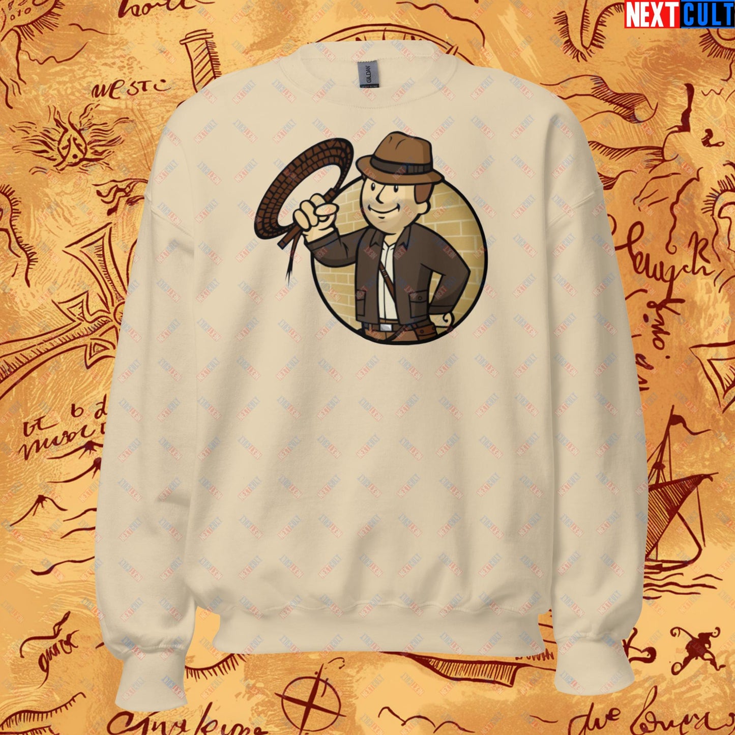 Jones Boy Indiana Jones Vault Boy Fallout Funny Cartoon Mashup Unisex Sweatshirt