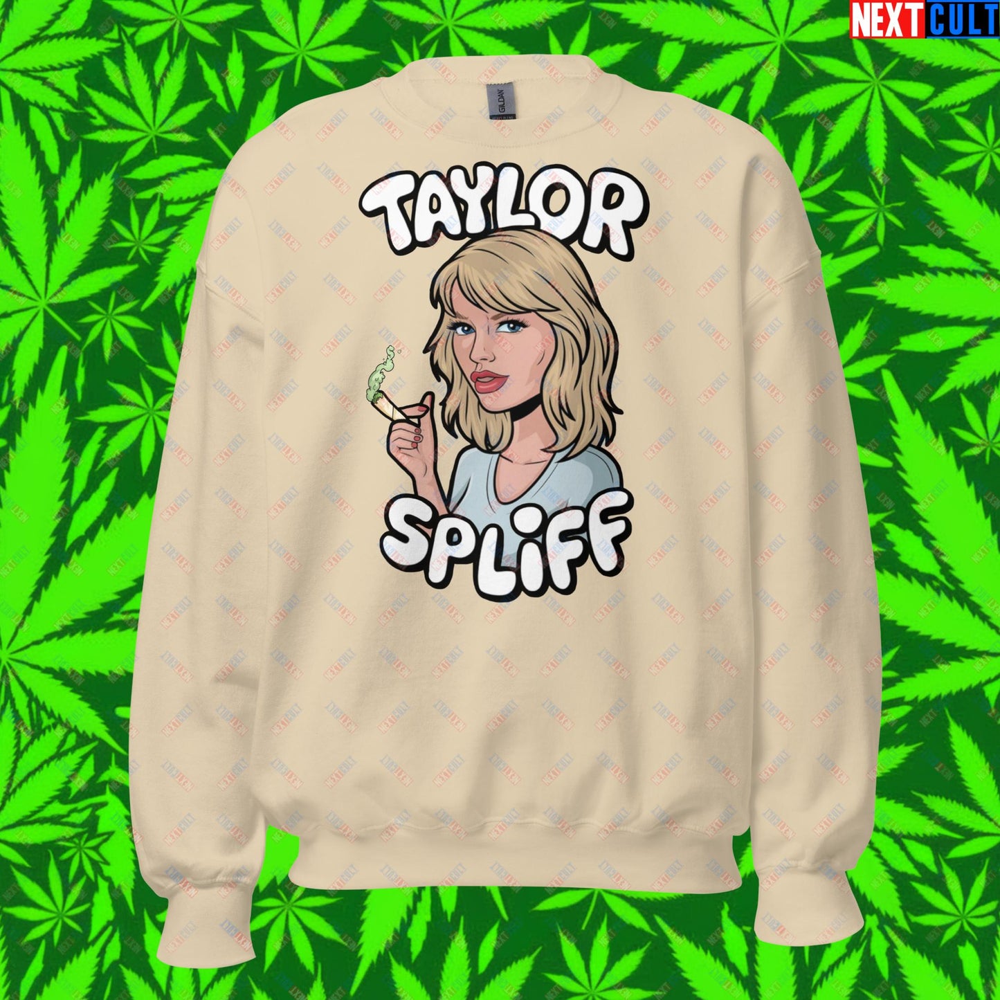 Taylor Spliff Pop Music Star Pothead Stoner Funny Weed Meme Unisex Sweatshirt Sand Sweatshirts Music Weed Next Cult Brand