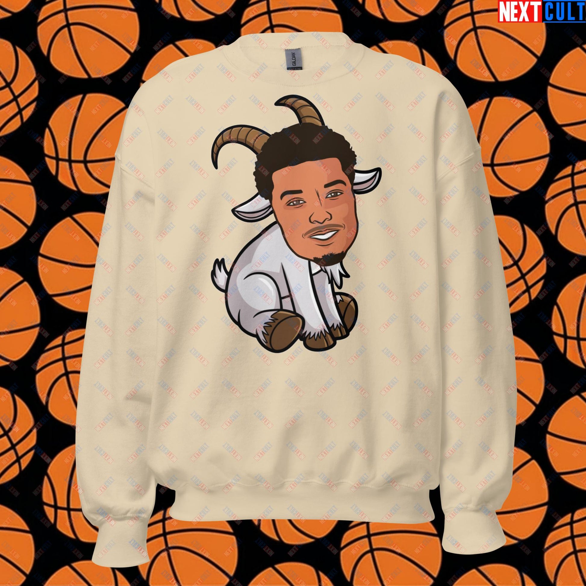 Wemby G.O.A.T. Sweatshirt - Victor Wembanyama Funny Basketball Meme Pullover - Greatest of All Time Jumper for Basketball Fans - Perfect Gift for Wemby Fans Unisex Sweatshirt Sand Sweatshirts Basketball G.O.A.T. NBA San Antonio Spurs Victor Wembanyama Wemby Next Cult Brand