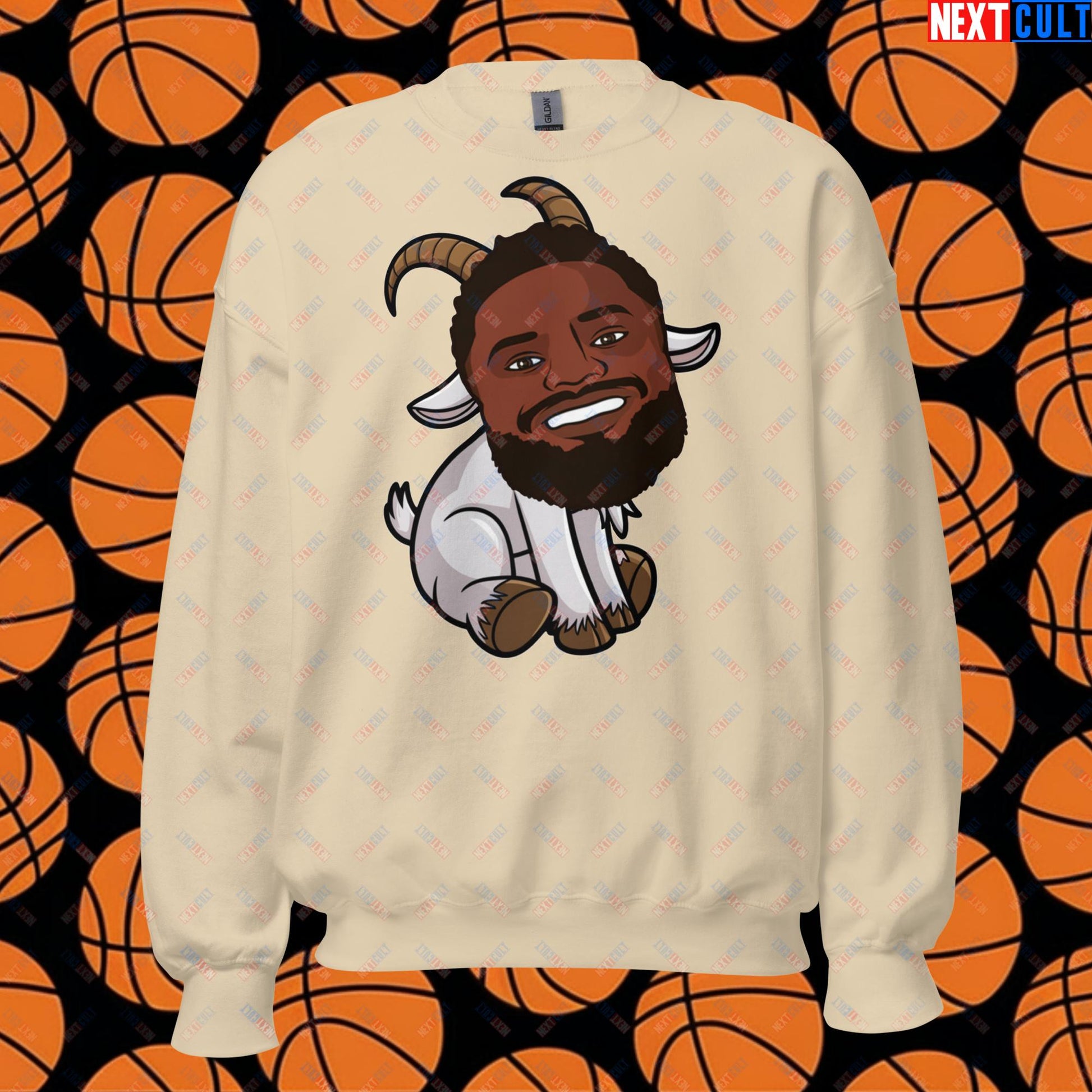 Zion Williamson G.O.A.T. Sweatshirt - Funny Basketball Meme Jumper - Greatest of All Time Pullover for Basketball Fans - Perfect Gift for Zion Williamson Fans Unisex Sweatshirt Sand Sweatshirts Basketball G.O.A.T. NBA New Orleans Pelicans Zion Williamson Next Cult Brand