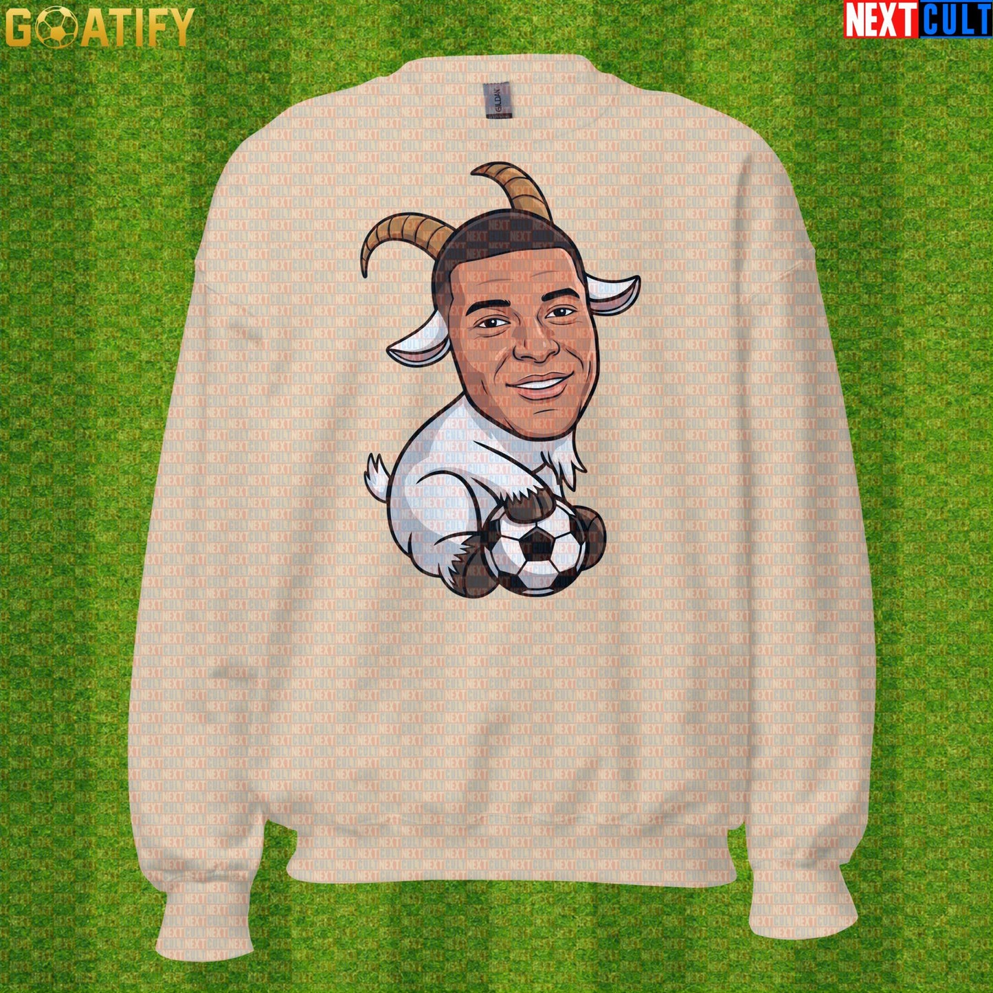 Kylian Mbappe Sweatshirt – GOAT Soccer Crewneck Football Gift for France and Real Madrid Fans |  | ["Football", "France", "Kylian Mbappe", "PSG", "Real Madrid", "Soccer"]