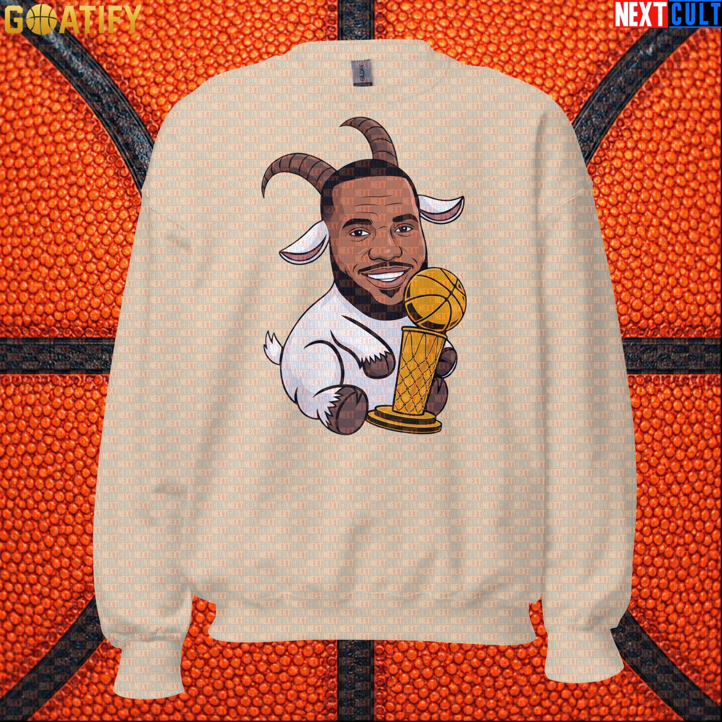 LeBron James Sweatshirt – LeGOAT Trophy Crewneck Gift for NBA Fans and Collectors |  | ["Basketball", "Cleveland Cavaliers", "LeBron James", "Los Angeles Lakers", "Miami Heat", "NBA"]