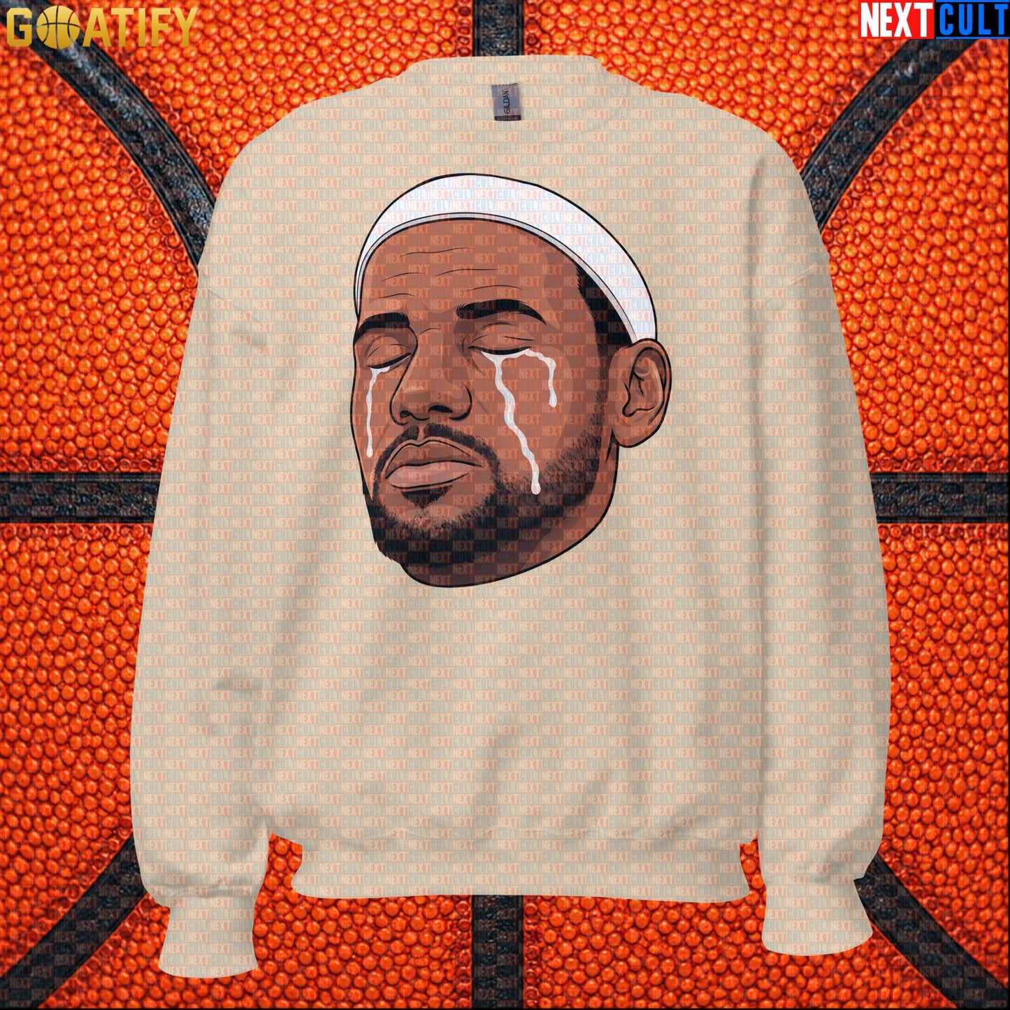 Crying LeBron Meme Sweatshirt – Emotional NBA Basketball Crewneck Gift for Sports Fans |  | ["Basketball", "LeBron James", "NBA"]
