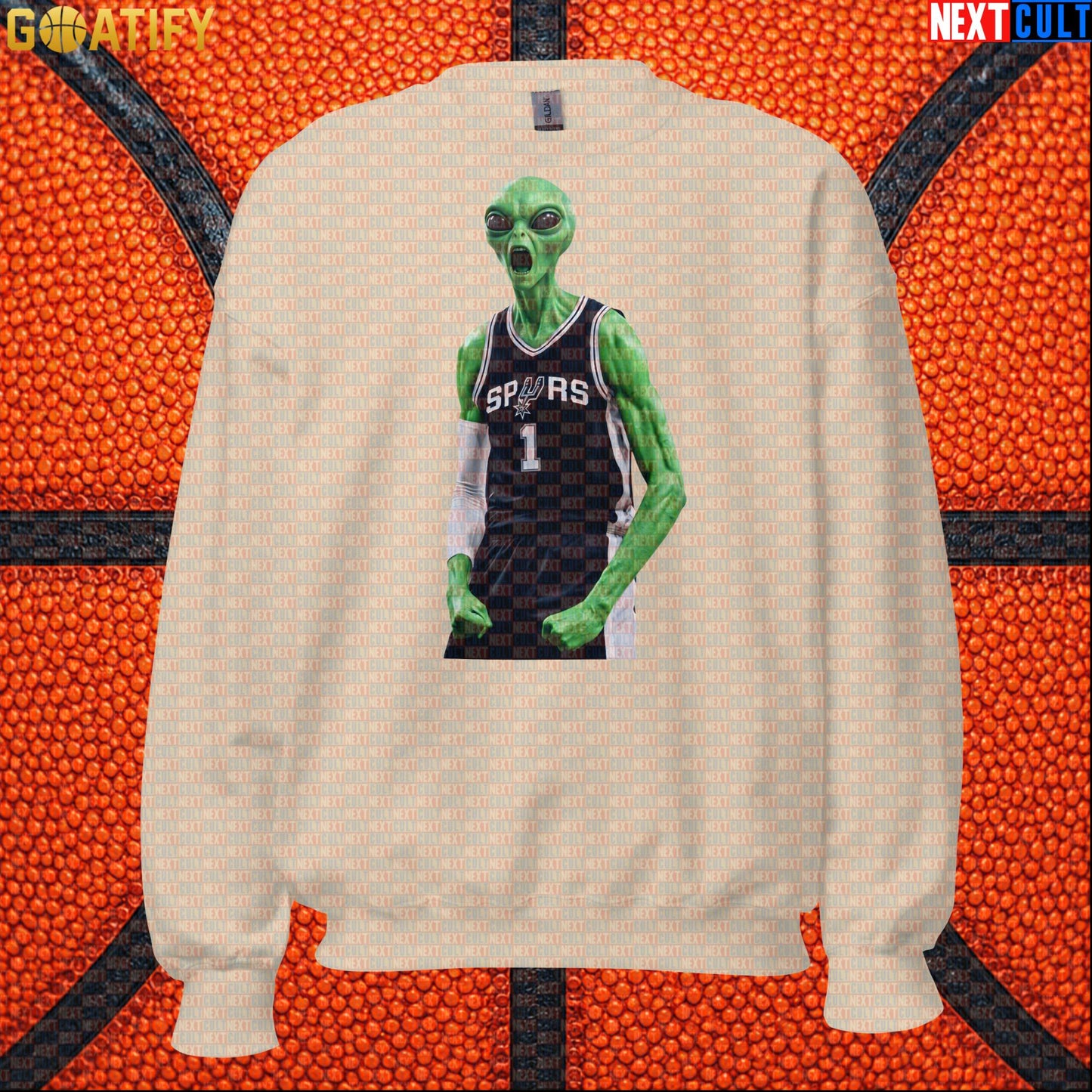 Basketball Sweatshirt Alien Wemby Celebration Graphic for Victor Wembanyama and Spurs Fans |  | ["Basketball", "France", "NBA", "San Antonio Spurs", "Victor Wembanyama", "Wemby"]