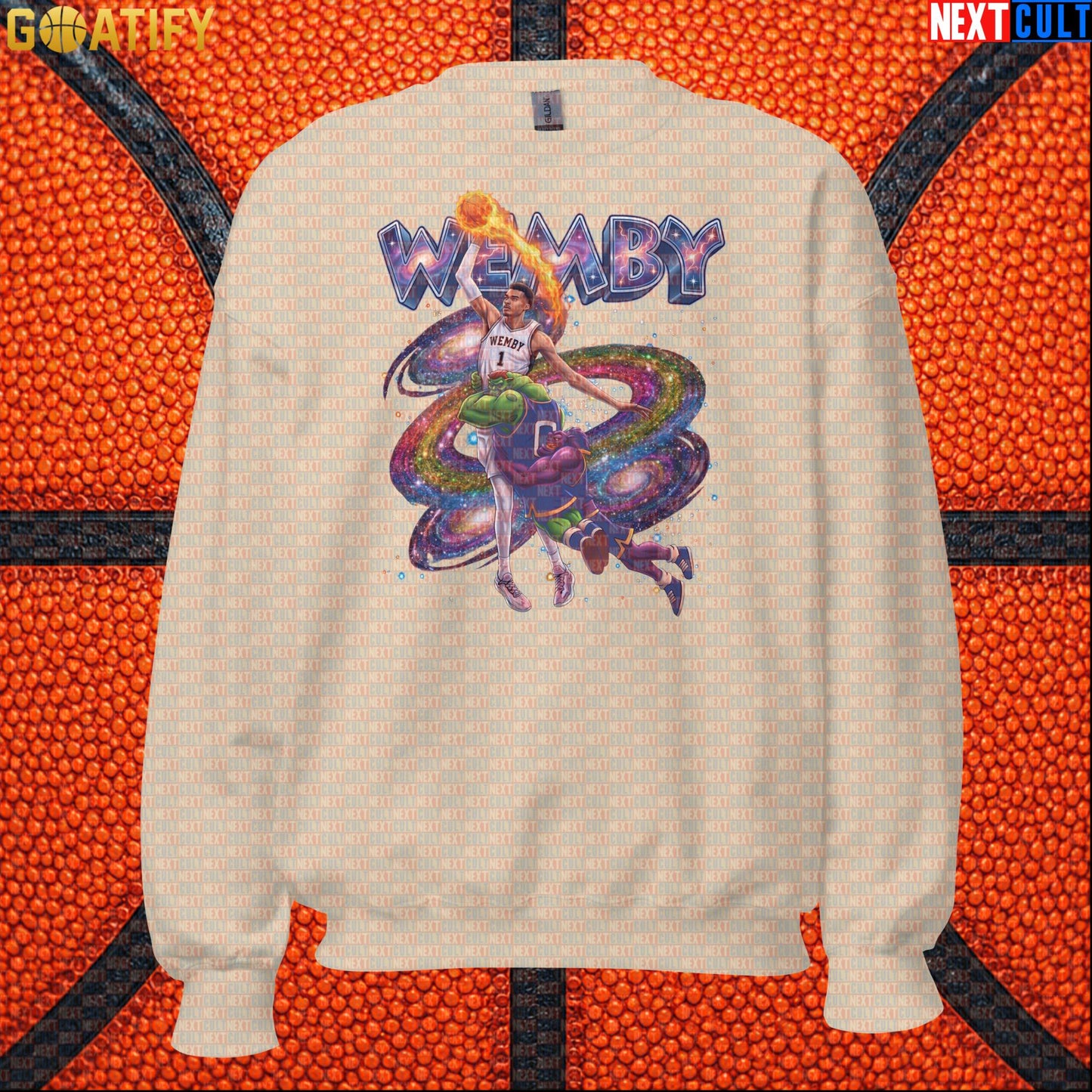 Basketball Sweatshirt Victor Wembanyama Cosmic Dunk for Spurs Fans and Space Jam Lovers |  | ["Basketball", "France", "NBA", "San Antonio Spurs", "Victor Wembanyama", "Wemby"]