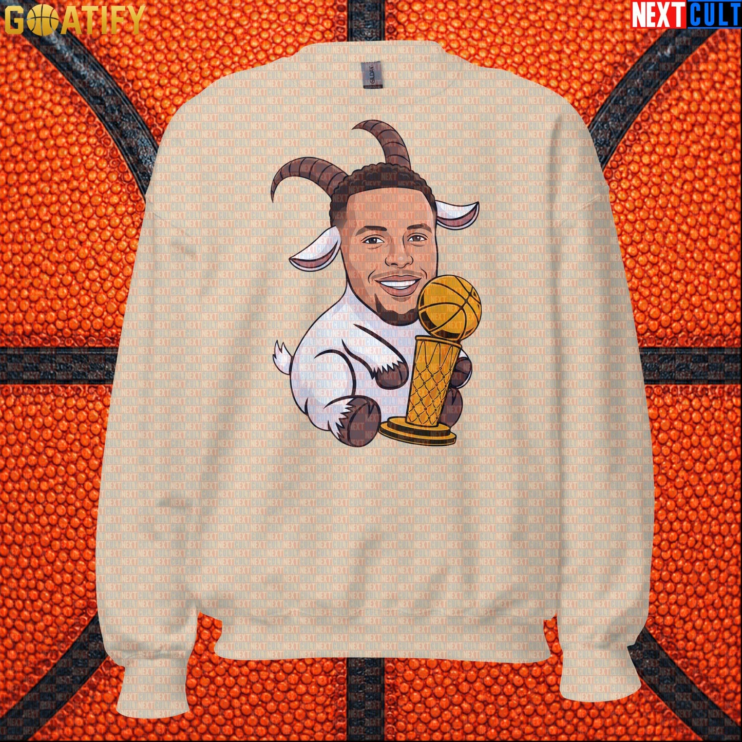 Basketball Sweatshirt Stephen Curry GOAT Champion Crewneck for Warriors Fans & NBA Gifts | Sweatshirts | ["Basketball", "Golden State Warriors", "NBA", "NCB", "Stephen Curry"]