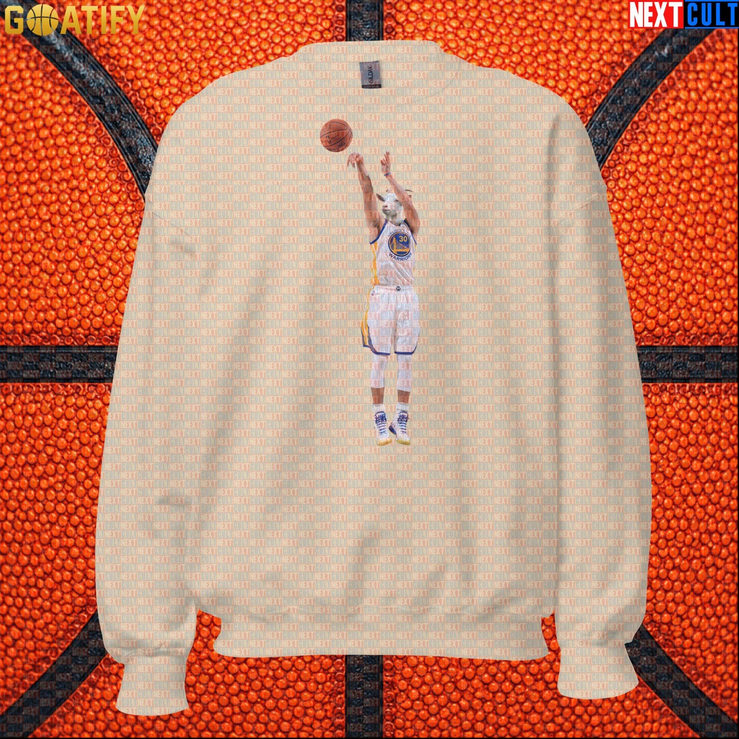 Sweatshirt Stephen Curry GOAT 3 Pointer Crewneck for Warriors Fans NBA Basketball Gift Sand Sweatshirts Next Cult Brand