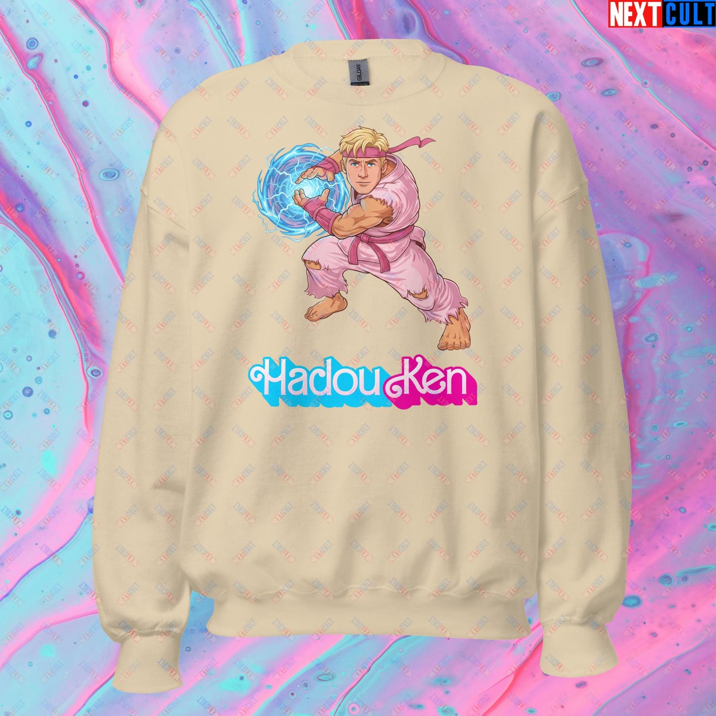 Hadouken Ken Barbie Ryan Gosling Street Fighter Funny Unisex Sweatshirt Sand Sweatshirts Next Cult Brand