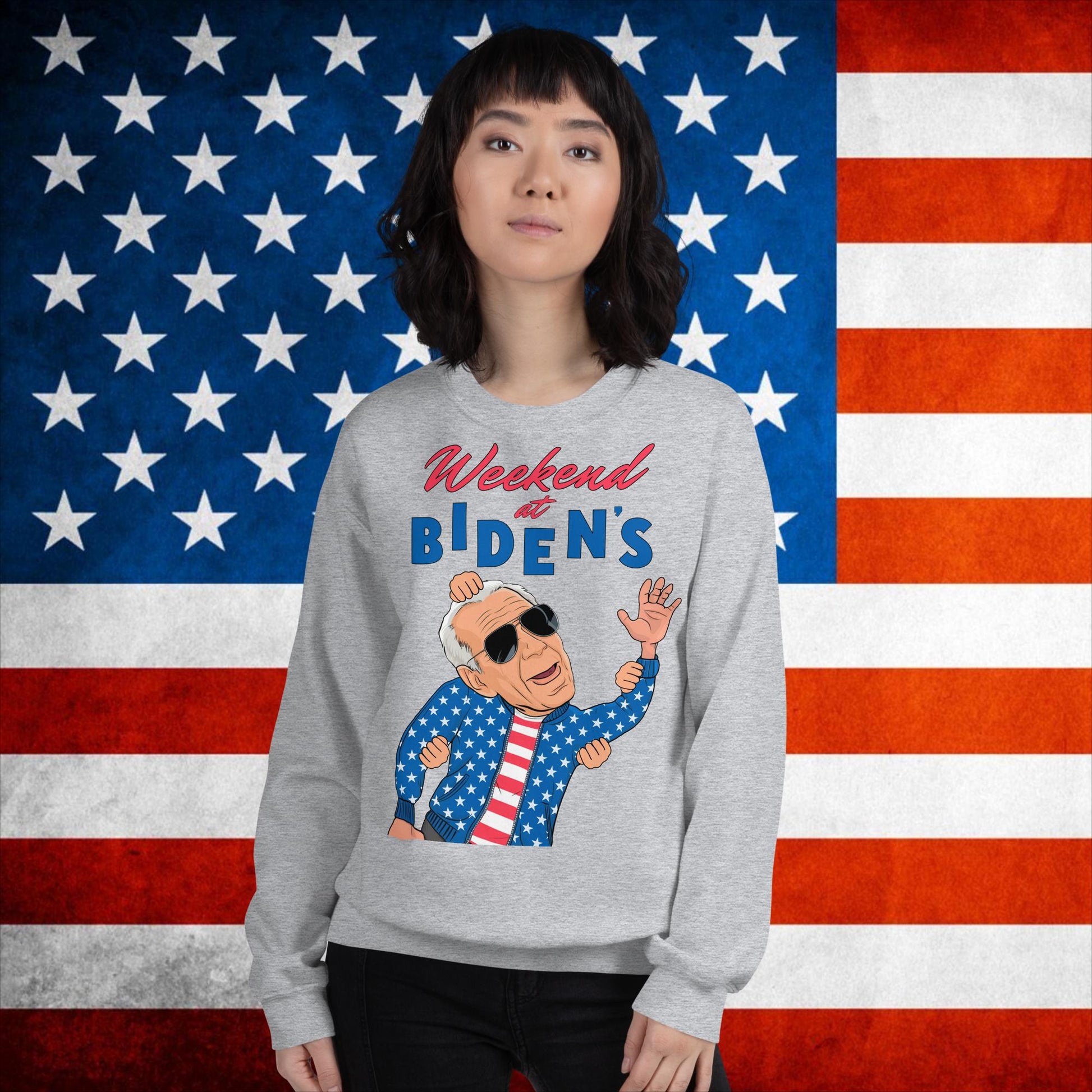 Weekend at Biden's Sweatshirt Joe Biden Meme Jumper Democrat Sweater Republican Jumper Trump Jumper Trump Gift Biden Gift 90s Vintage JumperUnisex Sweatshirt Next Cult Brand