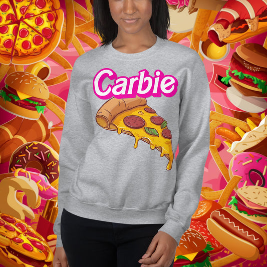 Carbie Barbie I Love Carbs I Love Pizza Unisex Sweatshirt Sport Grey Sweatshirts Next Cult Brand