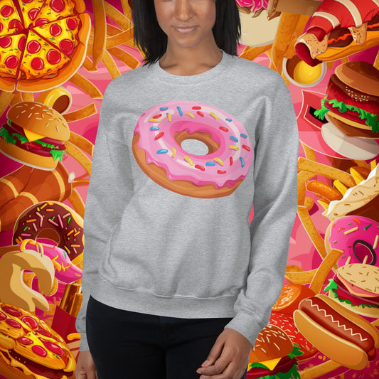 Pink Donut with sprinkles Unisex Sweatshirt Next Cult Brand