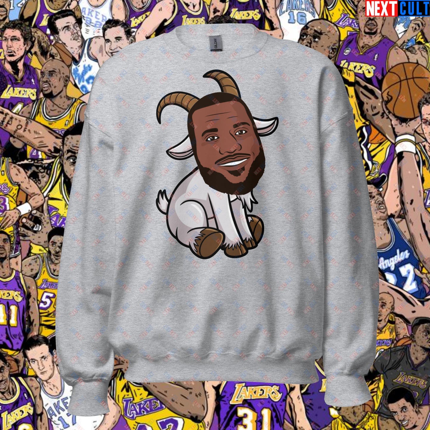 LeBron James G.O.A.T. Sweatshirt - Greatest of All Time Basketball Pullover - Settle the Debate NBA Meme Sweatshirt for Fans - Perfect Gift for Basketball Lovers Unisex Sweatshirt Sport Grey Sweatshirts Basketball Cleveland Cavaliers G.O.A.T. LeBron James Los Angeles Lakers Miami Heat NBA Next Cult Brand