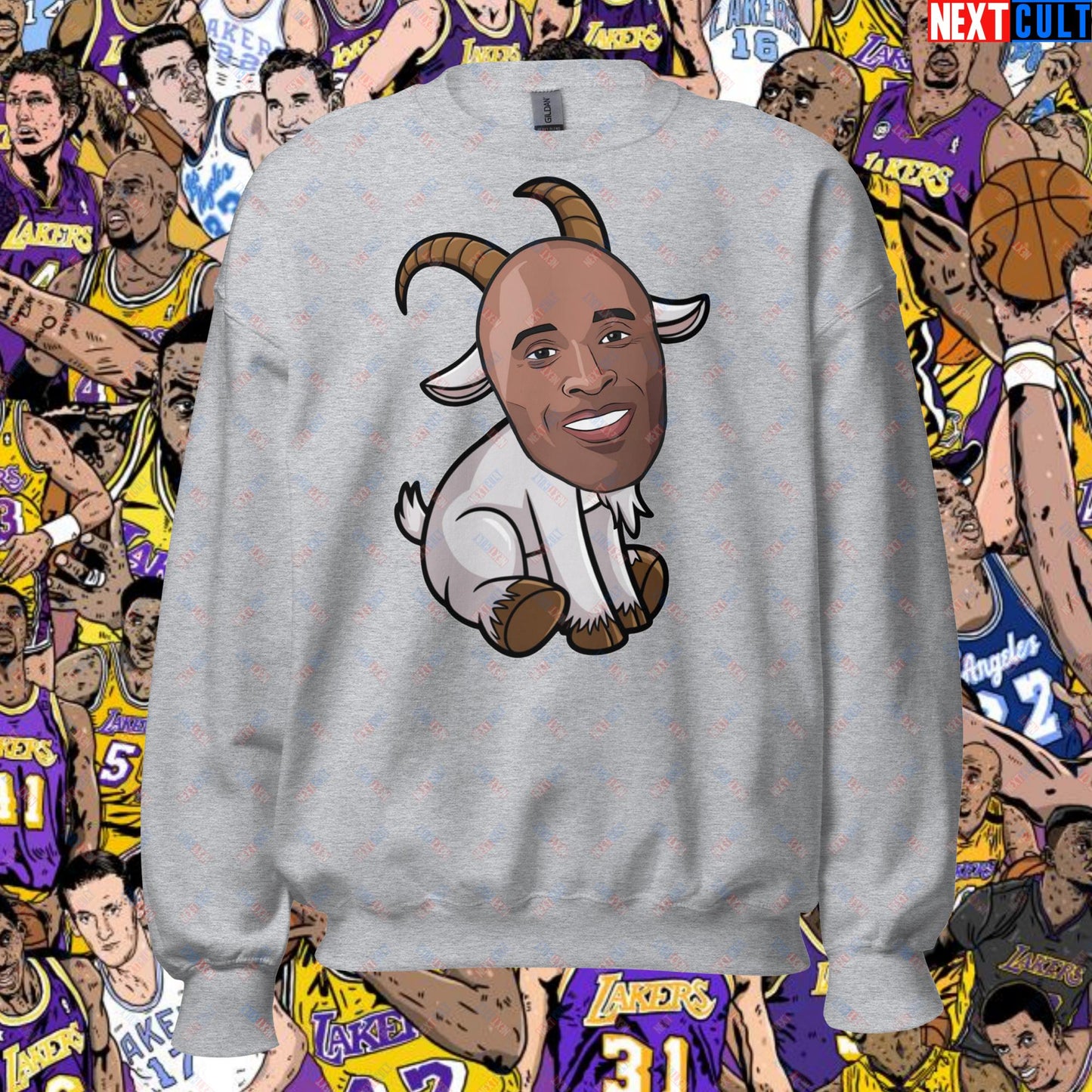 Kobe Bryant G.O.A.T. Sweatshirt - Settle the Debate Pullover - Greatest of All Time NBA Meme Sweatshirt for Basketball Fans - Perfect Gift for Kobe Fans Unisex Sweatshirt Sport Grey Sweatshirts Basketball G.O.A.T. Kobe Bryant Los Angeles Lakers NBA Next Cult Brand