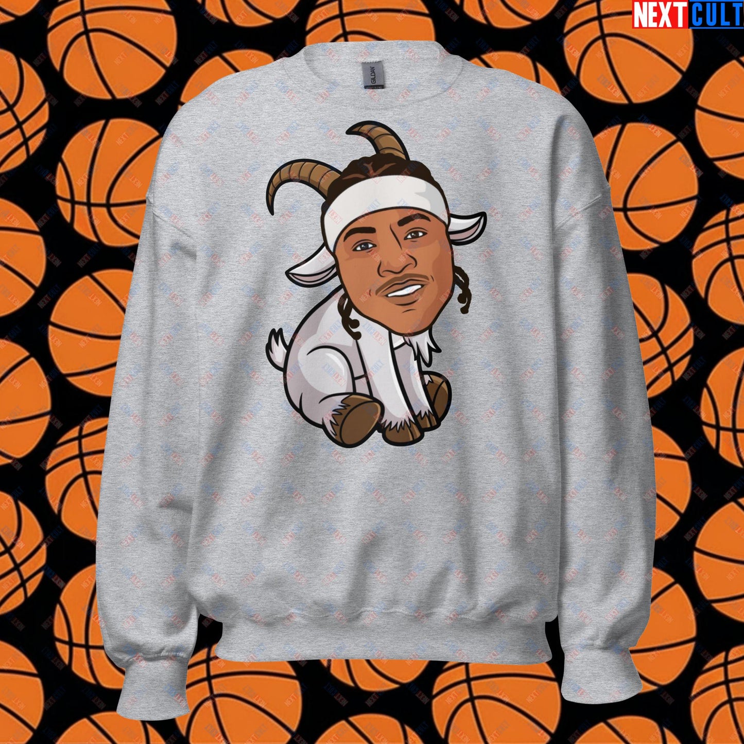 Carmelo Anthony G.O.A.T. Sweatshirt - Funny Basketball Meme Jumper - Greatest of All Time Carmelo Anthony Pullover - Perfect Gift for Basketball Fans Unisex Sweatshirt Sport Grey Sweatshirts Basketball Carmelo Anthony Denver Nuggets G.O.A.T. NBA New York Knicks Next Cult Brand