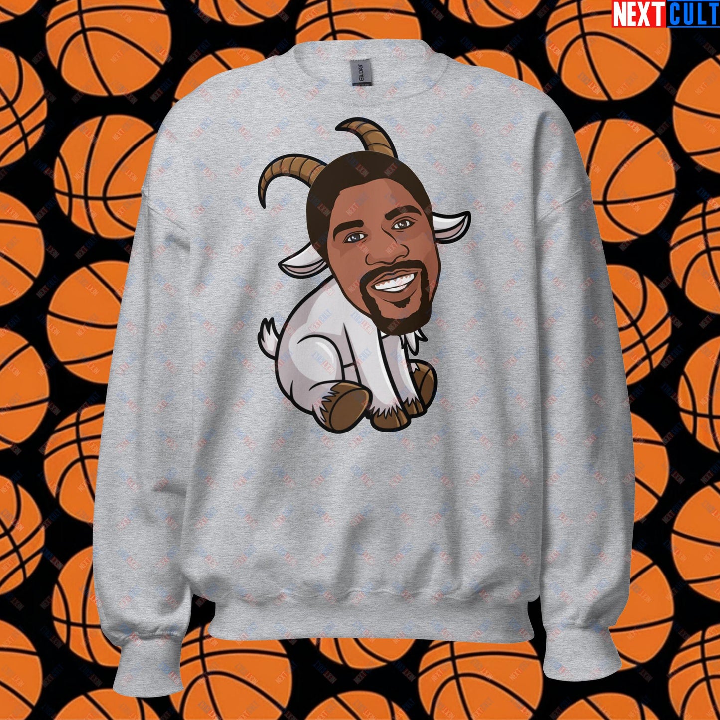 Magic Johnson G.O.A.T. Sweatshirt - Funny Basketball Meme Jumper - Greatest of All Time Pullover for Basketball Fans - Perfect Gift for Magic Johnson Fans Unisex Sweatshirt Sport Grey Sweatshirts Basketball G.O.A.T. Los Angeles Lakers Magic Johnson NBA Next Cult Brand