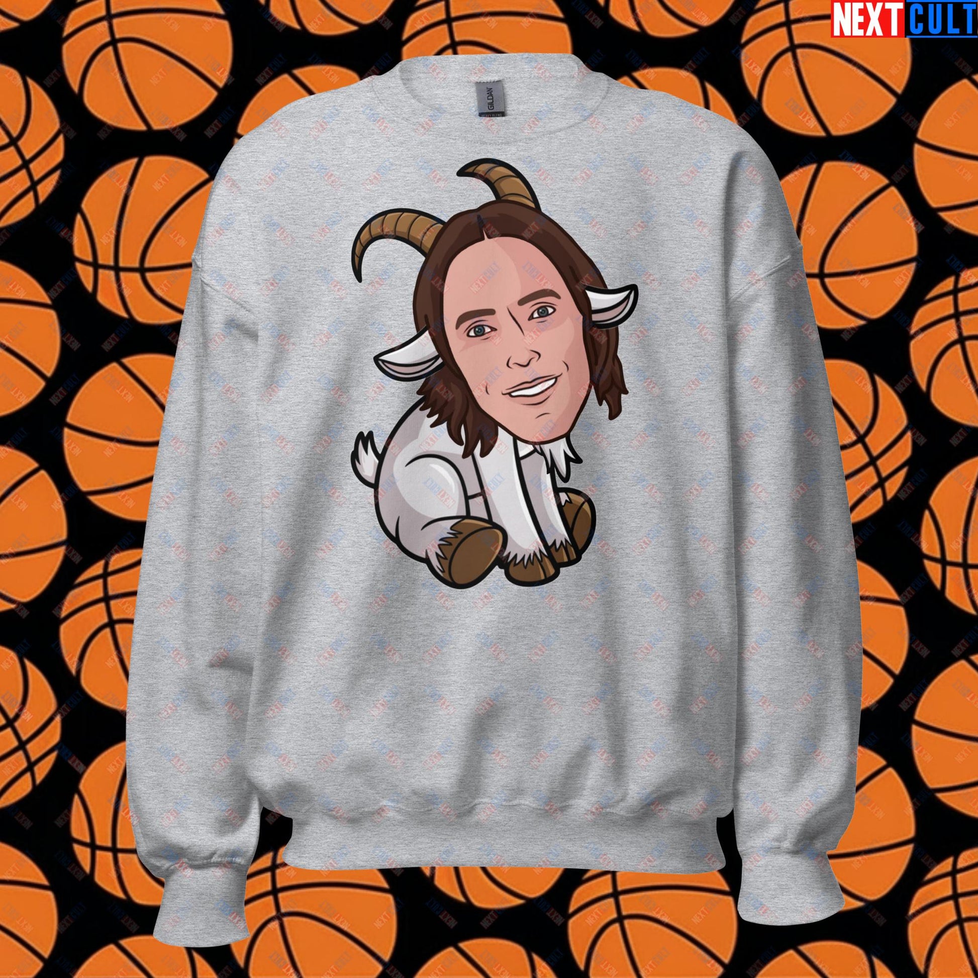 Steve Nash G.O.A.T. Sweatshirt - Funny Basketball Meme Jumper - Greatest of All Time Pullover for Basketball Fans - Perfect Gift for Steve Nash Fans Unisex Sweatshirt Sport Grey Sweatshirts Basketball Dallas Mavericks G.O.A.T. NBA Phoenix Suns Steve Nash Next Cult Brand