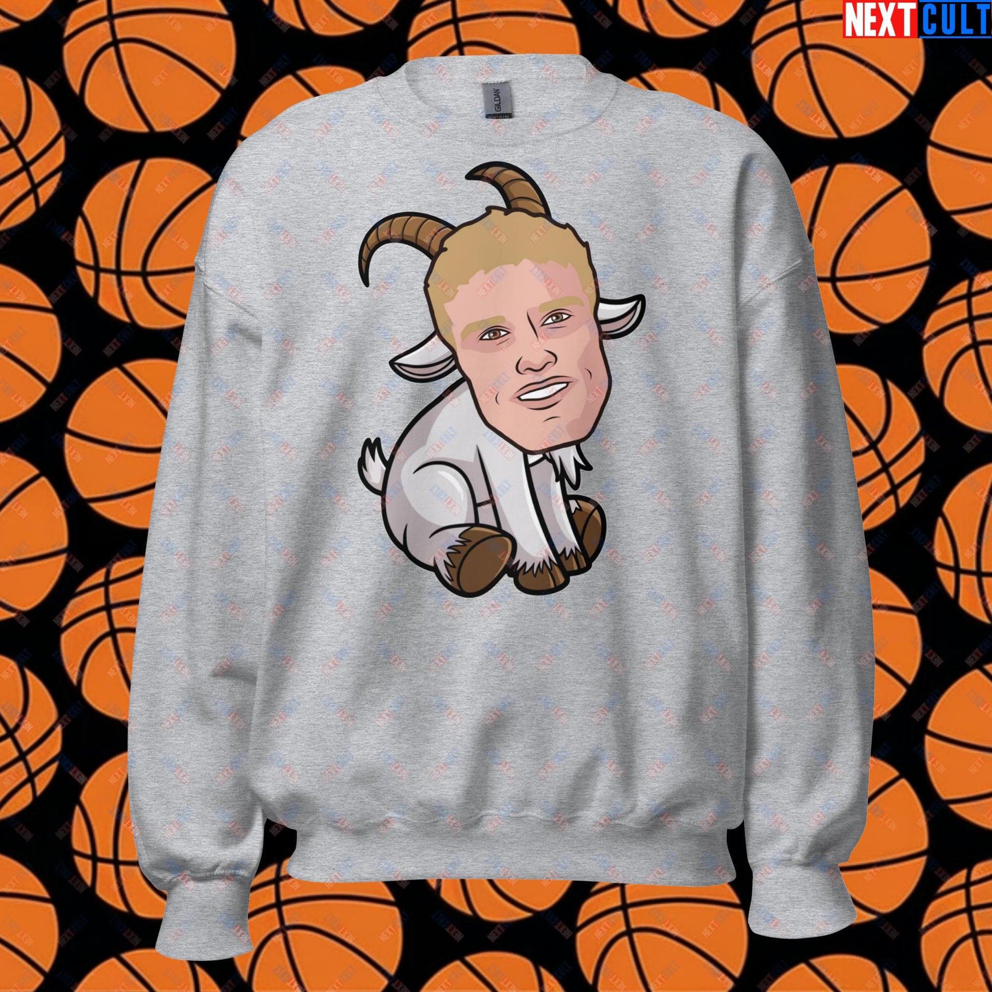 Lauri Markkanen GOAT Sweatshirt - Funny Basketball Meme Jumper - Greatest of All Time Pullover for Basketball Fans - Perfect Gift for Lauri Markkanen Fans Unisex Sweatshirt Sport Grey Sweatshirts Basketball G.O.A.T. Lauri Markkanen NBA Utah Jazz Next Cult Brand