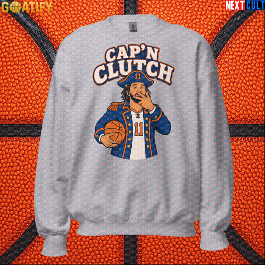 Jalen Brunson Sweatshirt – Captain Clutch Crewneck for Knicks Fans and Basketball Gifts |  | ["Basketball", "Jalen Brunson", "NBA", "New York Knicks"]
