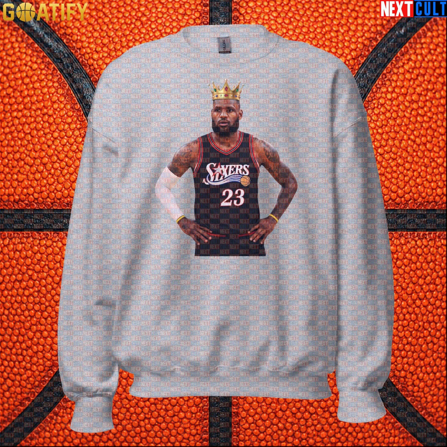 LeBron James Sweatshirt – King of Philly 76ers Basketball Crewneck for NBA Fans & Gifts |  | ["Basketball", "LeBron James", "NBA", "Philadelphia 76ers"]