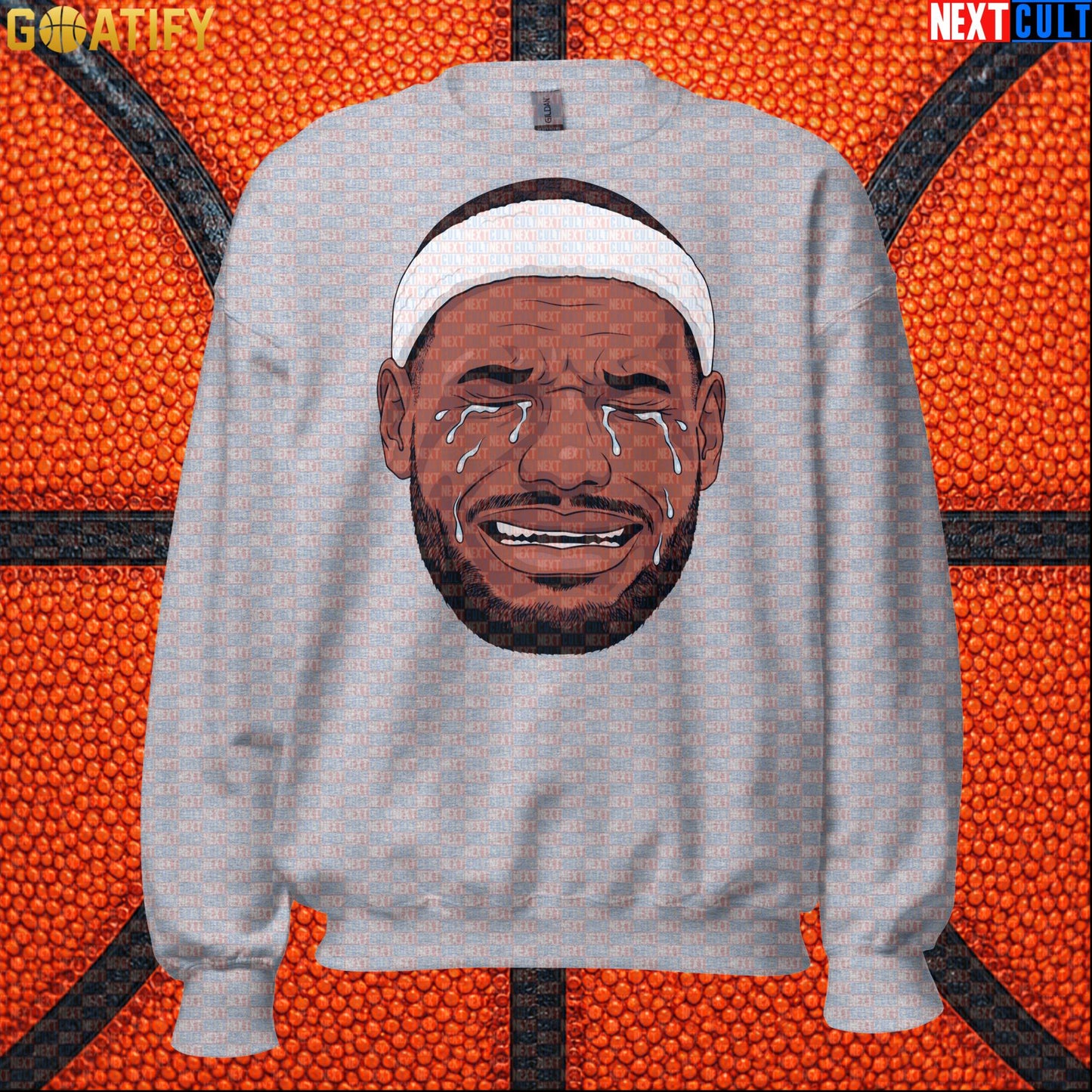 Crying LeBron Meme Sweatshirt – Funny NBA Basketball Crewneck Game Day Gift for Fans |  | ["Basketball", "LeBron James", "NBA"]