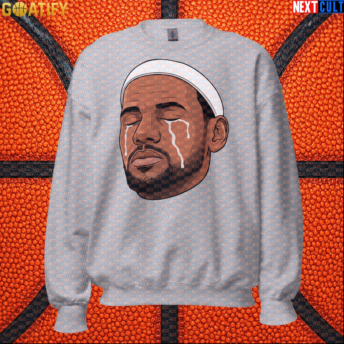 Crying LeBron Meme Sweatshirt – Emotional NBA Basketball Crewneck Gift for Sports Fans |  | ["Basketball", "LeBron James", "NBA"]