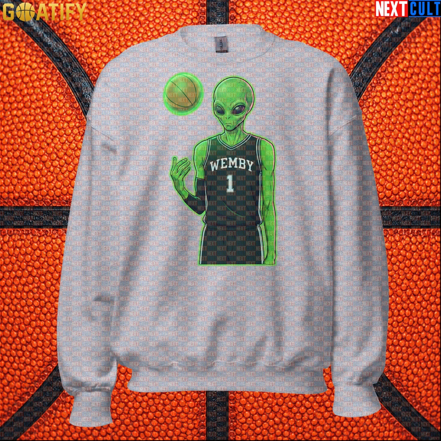 Basketball Sweatshirt Alien Wemby Graphic for Spurs Fans, Victor Wembanyama NBA Gift |  | ["Basketball", "France", "NBA", "San Antonio Spurs", "Victor Wembanyama", "Wemby"]