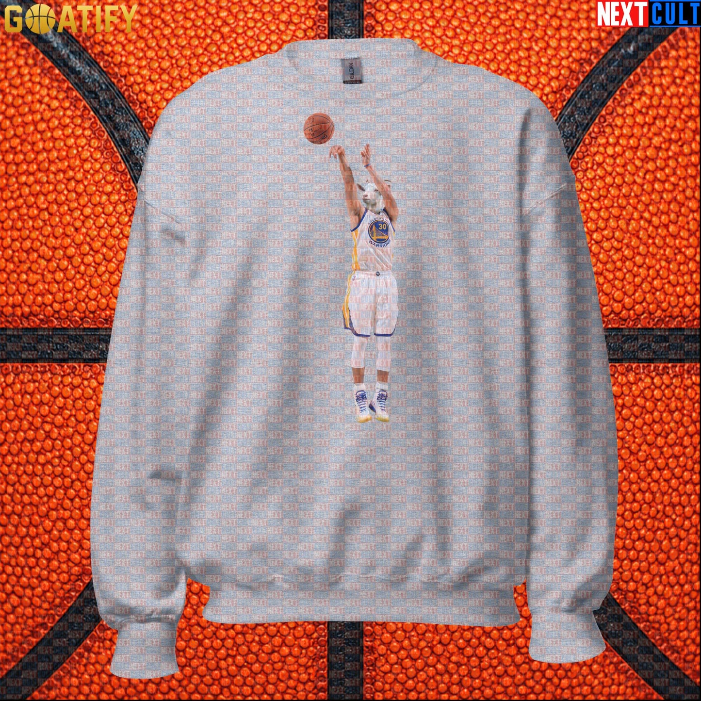 Sweatshirt Stephen Curry GOAT 3 Pointer Crewneck for Warriors Fans NBA Basketball Gift Sport Grey Sweatshirts Next Cult Brand