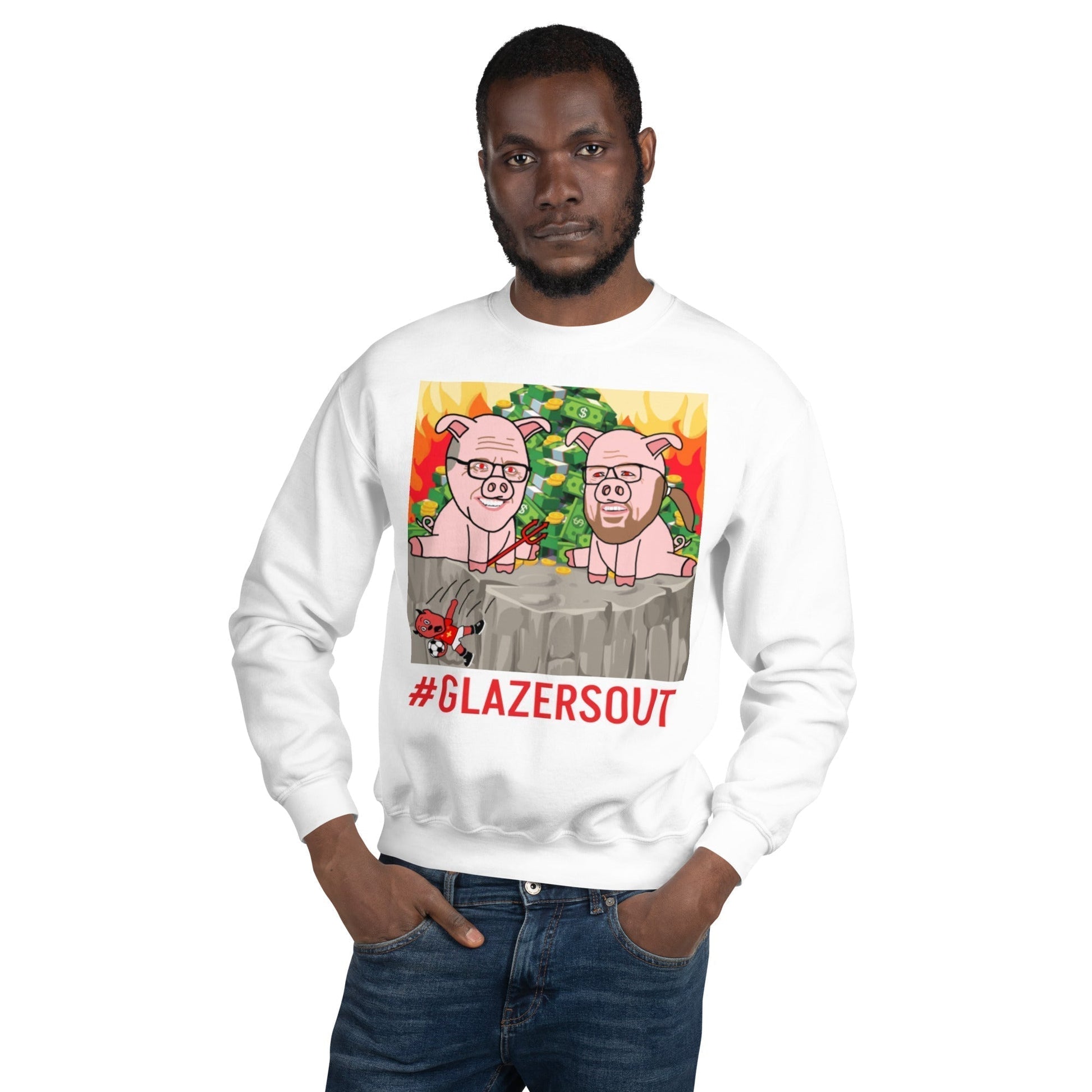 Glazers Out Manchester United Unisex Sweatshirt, Red Letters, #GlazersOut Next Cult Brand Football, GlazersOut, Manchester United