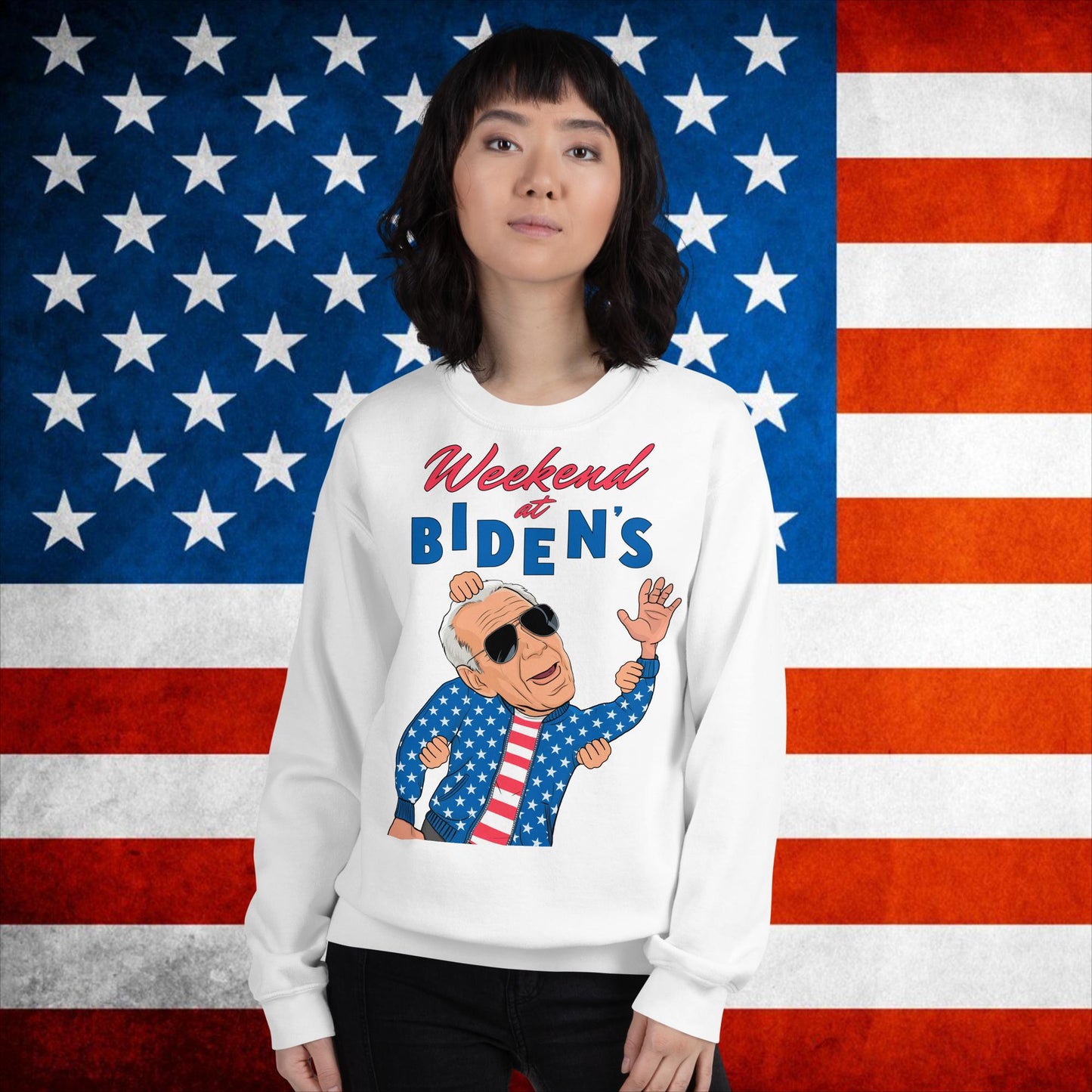 Weekend at Biden's Sweatshirt Joe Biden Meme Jumper Democrat Sweater Republican Jumper Trump Jumper Trump Gift Biden Gift 90s Vintage JumperUnisex Sweatshirt Next Cult Brand