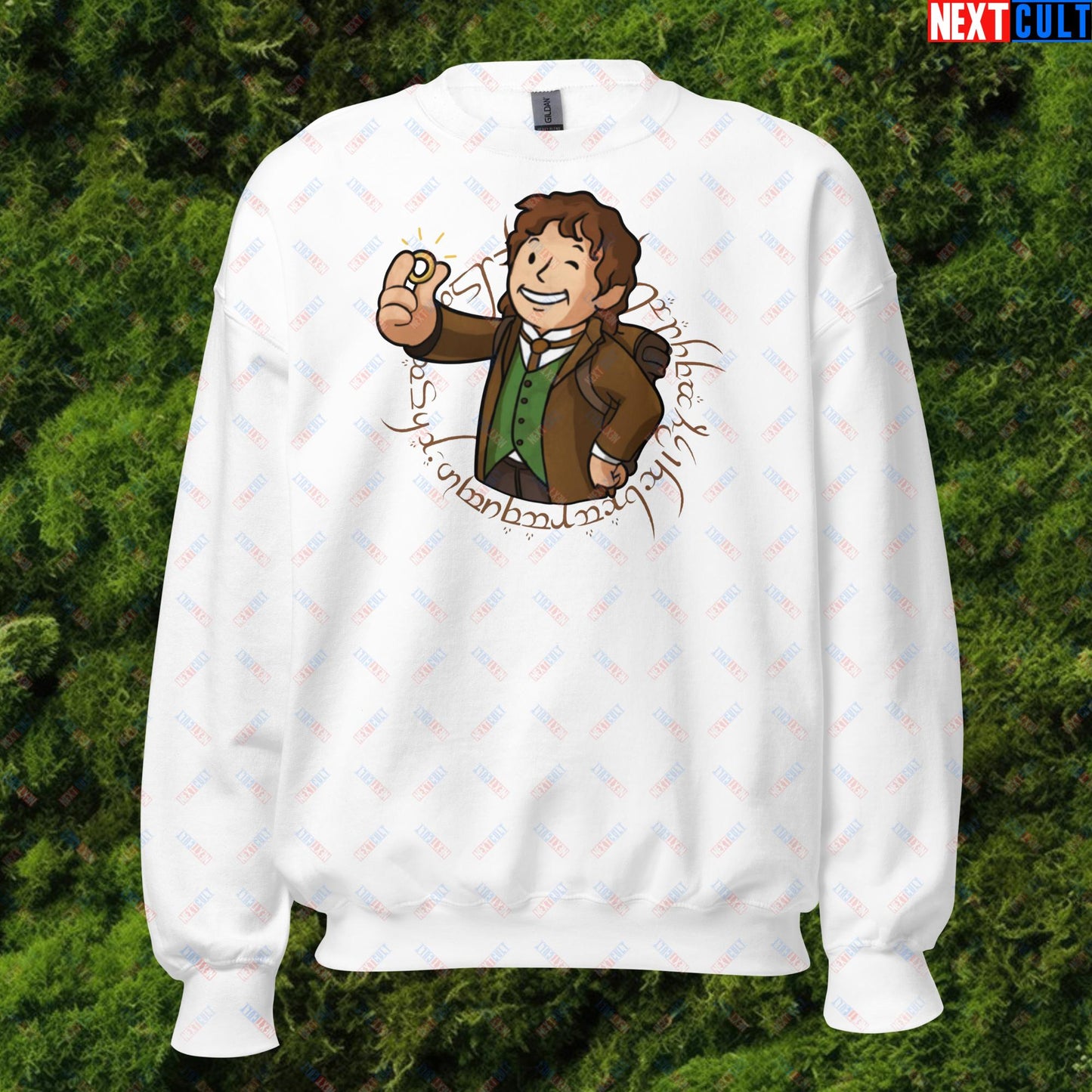 Bilboy Bilbo Baggins Lord of the Rings Vault Boy Fallout Funny Cartoon Mashup Unisex Sweatshirt