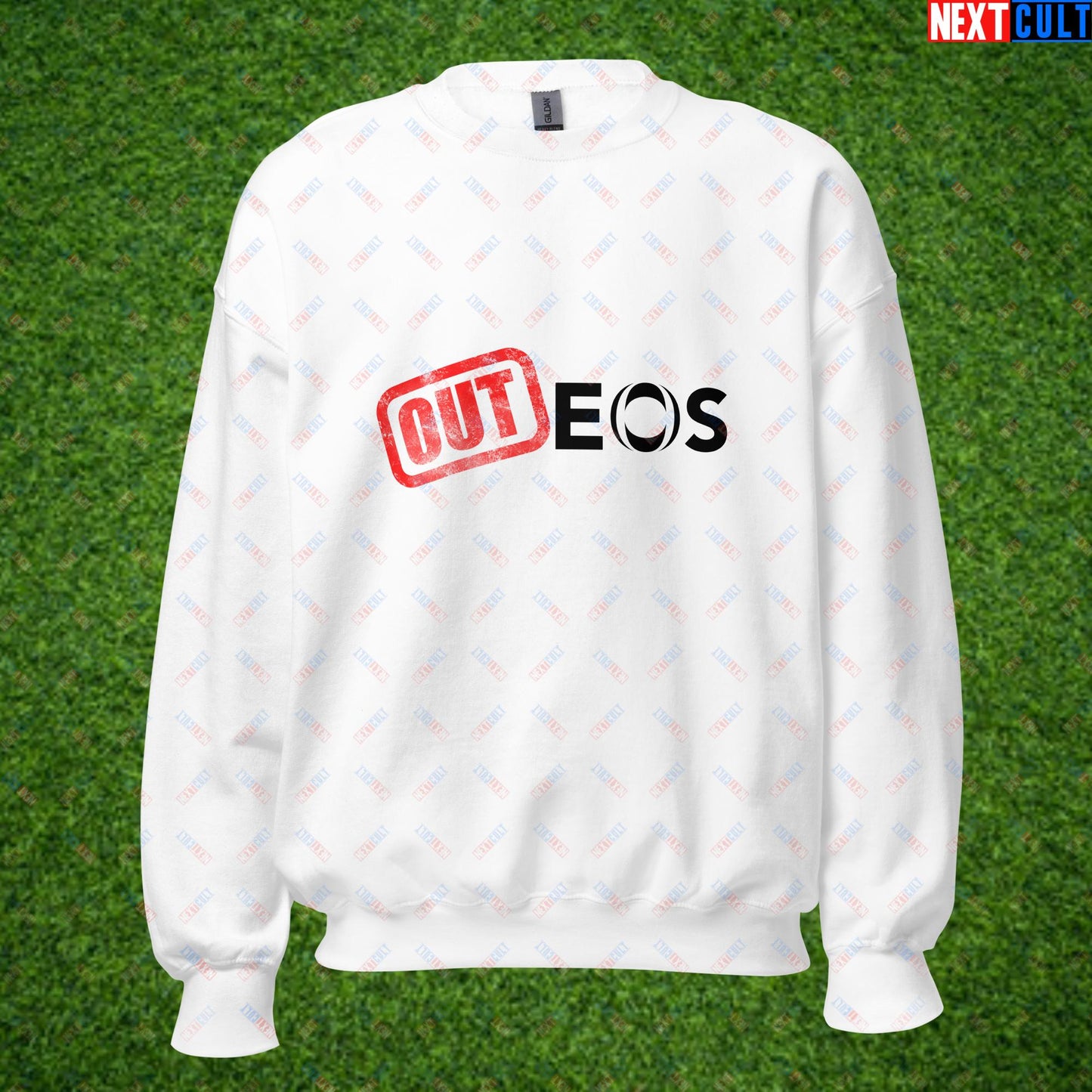 OUTEOS INEOS OUT Manchester United Protest Against Glazers, Ratcliffe and Ineos Unisex Sweatshirt White Sweatshirts Football GlazersOut Manchester United RatcliffeOut Next Cult Brand