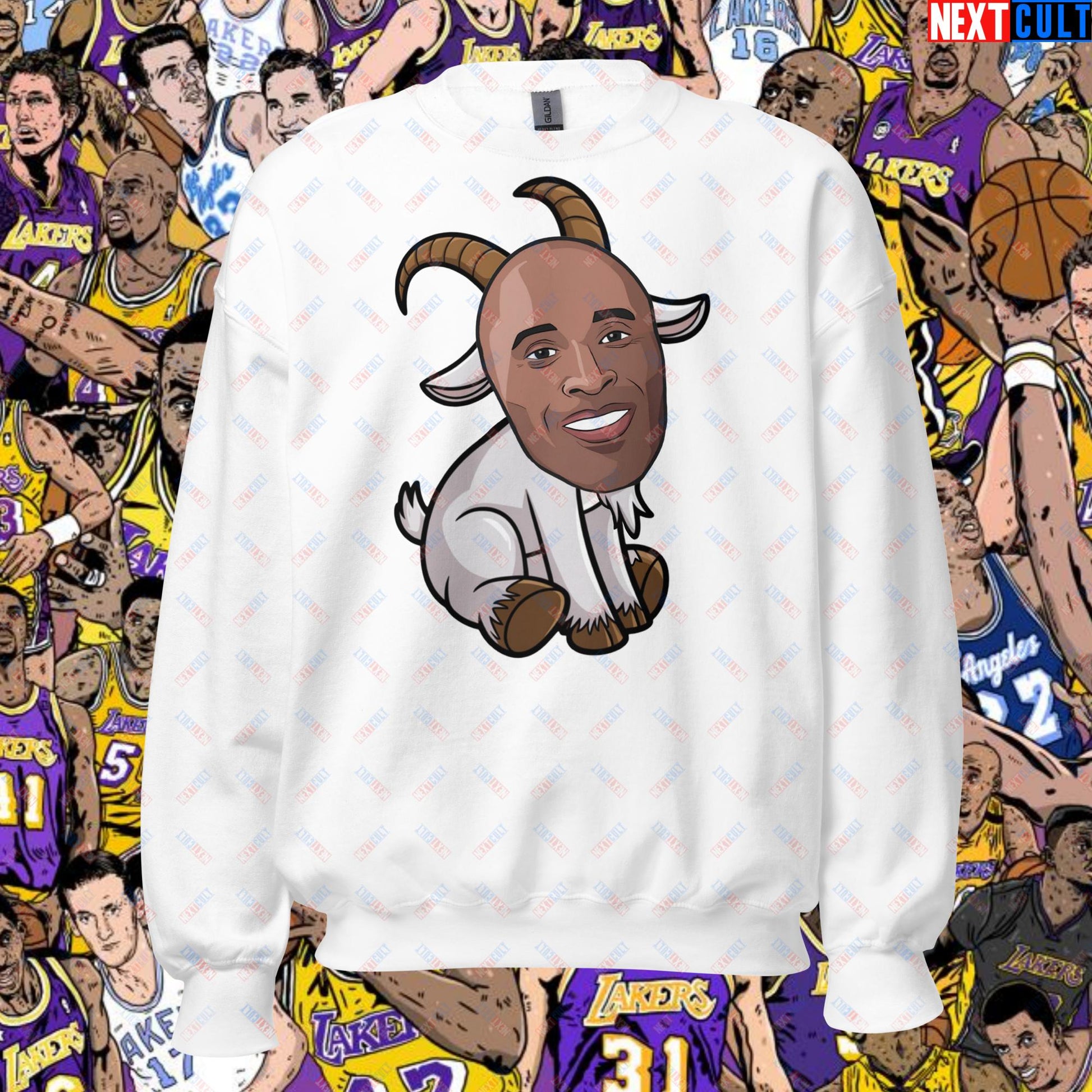 Kobe Bryant G.O.A.T. Sweatshirt - Settle the Debate Pullover - Greatest of All Time NBA Meme Sweatshirt for Basketball Fans - Perfect Gift for Kobe Fans Unisex Sweatshirt White Sweatshirts Basketball G.O.A.T. Kobe Bryant Los Angeles Lakers NBA Next Cult Brand