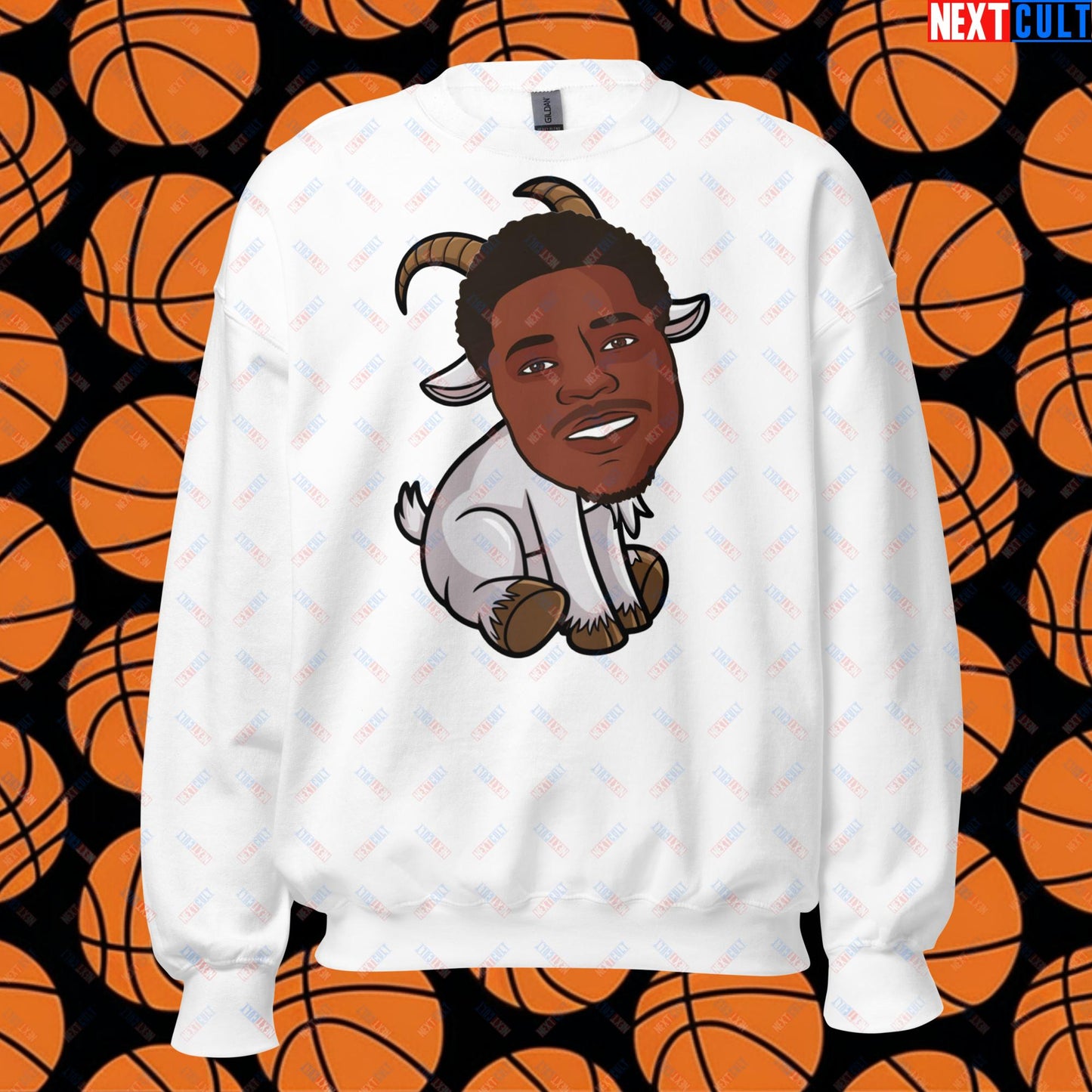 Anthony Edwards G.O.A.T. Sweatshirt - Funny Basketball Meme Jumper - Greatest of All Time Pullover for Basketball Fans - Perfect Gift for Anthony Edwards Fans Unisex Sweatshirt White Sweatshirts Anthony Edwards Basketball G.O.A.T. Minnesota Timberwolves NBA Next Cult Brand