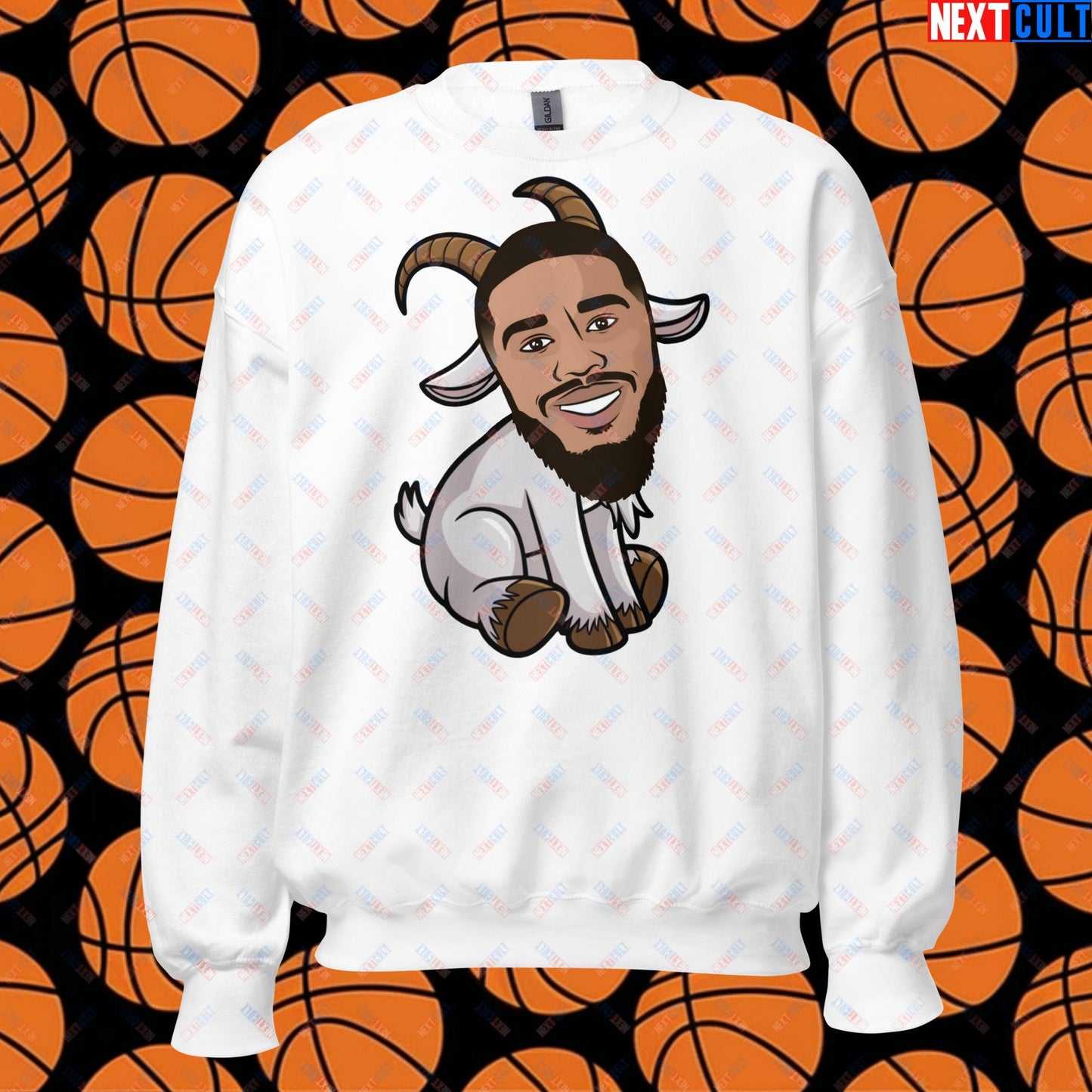 Jayson Tatum G.O.A.T. Sweatshirt - Funny Basketball Meme Jumper - Greatest of All Time Pullover for Celtics Fans - Perfect Gift for Jayson Tatum Fans Unisex Sweatshirt White Sweatshirts Basketball Boston Celtics G.O.A.T. Jayson Tatum NBA Next Cult Brand