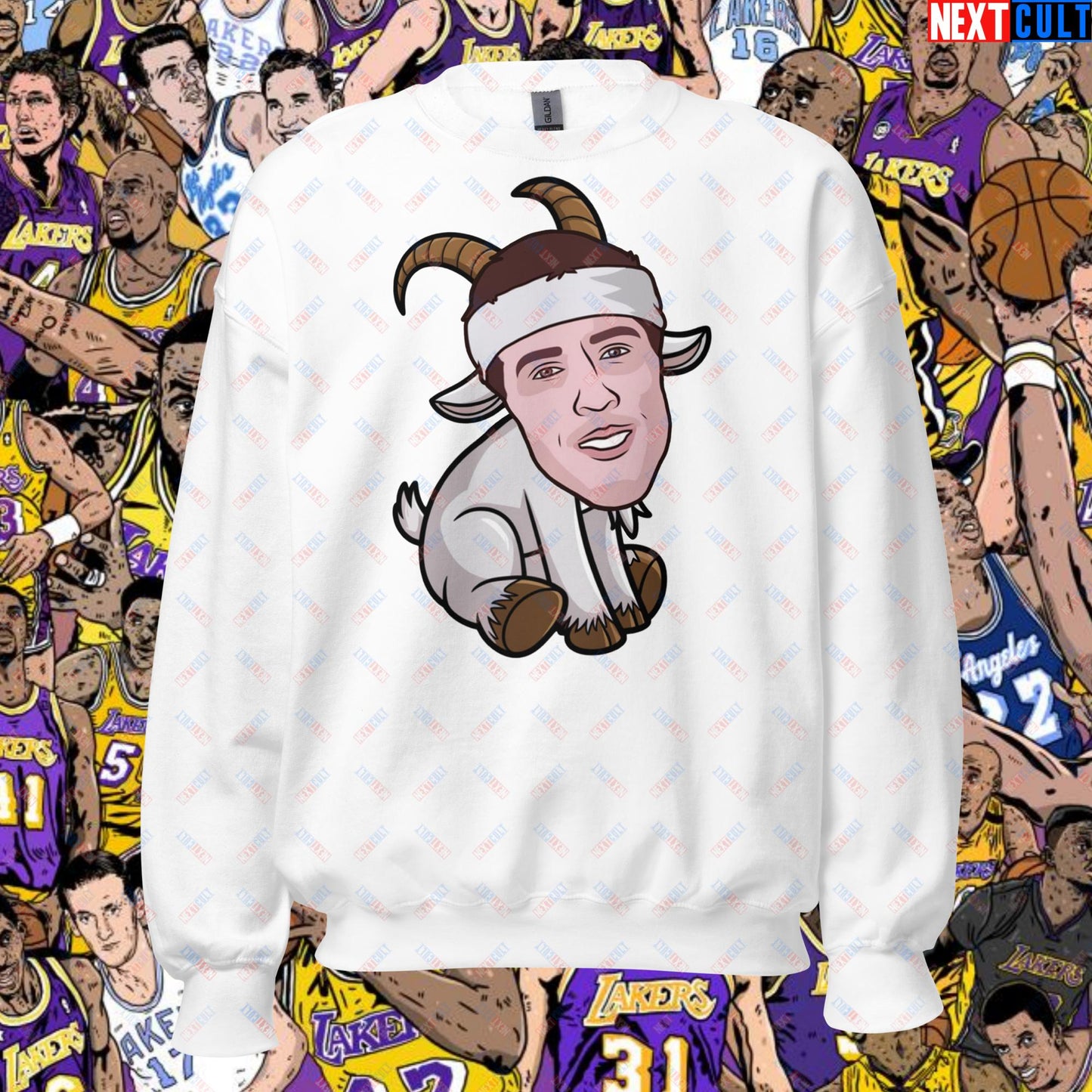 Austin Reaves G.O.A.T. Sweatshirt - Funny Basketball Meme Jumper - Greatest of All Time Pullover for Basketball Fans - Perfect Gift for Austin Reaves Fans Unisex Sweatshirt White Sweatshirts Austin Reaves Basketball G.O.A.T. Los Angeles Lakers NBA Next Cult Brand