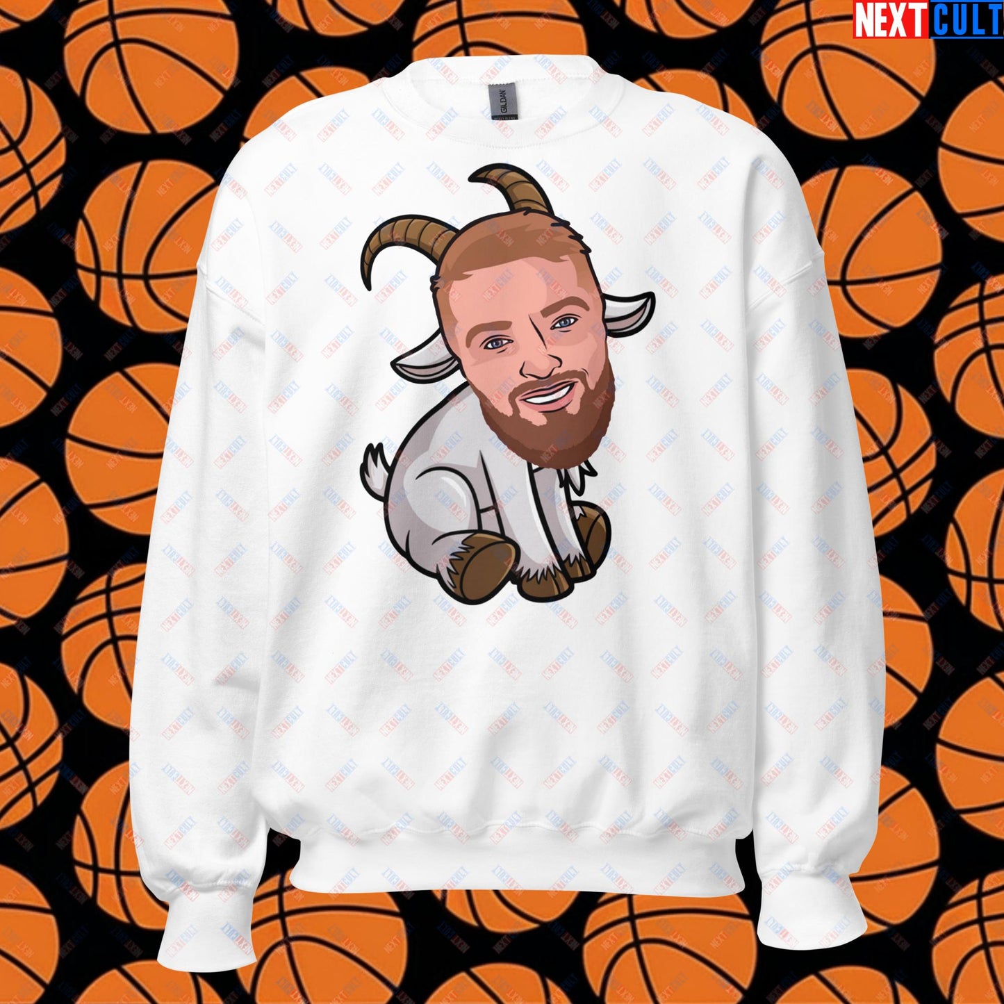 Domantas Sabonis GOAT Sweatshirt - Funny Basketball Meme Jumper - Greatest of All Time Pullover for Sacramento Kings and Lithuania Fans - Perfect Gift for Basketball Lovers Unisex Sweatshirt White Sweatshirts Basketball Domantas Sabonis G.O.A.T. NBA Sacramento Kings Next Cult Brand