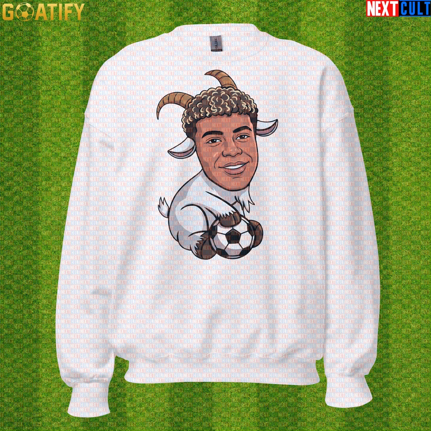 Lamine Yamal Sweatshirt – Young GOAT Football Crewneck Gift for Barcelona Supporters White Next Cult Brand