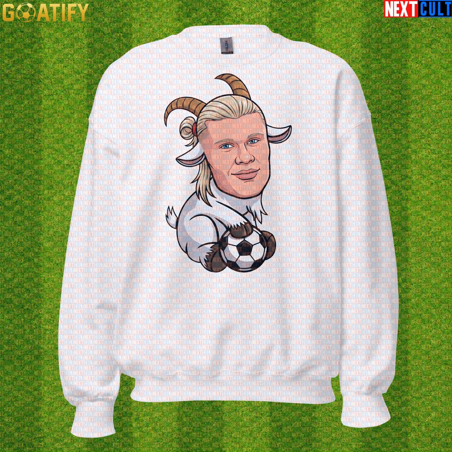 Erling Haaland Sweatshirt – Nordic GOAT Crewneck for Norway and Borussia Dortmund Fans |  | ["Borussia Dortmund", "Erling Haaland", "Football", "Manchester City", "Norway", "Soccer"]