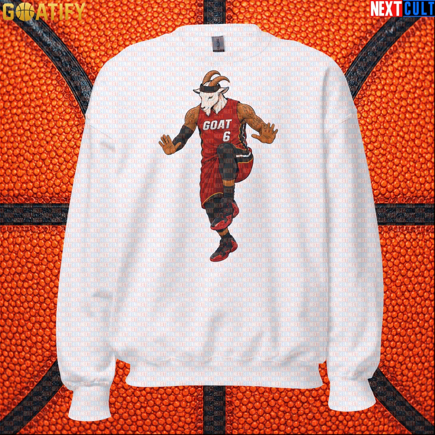 LeBron James Sweatshirt – Miami Heat GOAT Crewneck Gift for Retro NBA Basketball Fans White Next Cult Brand