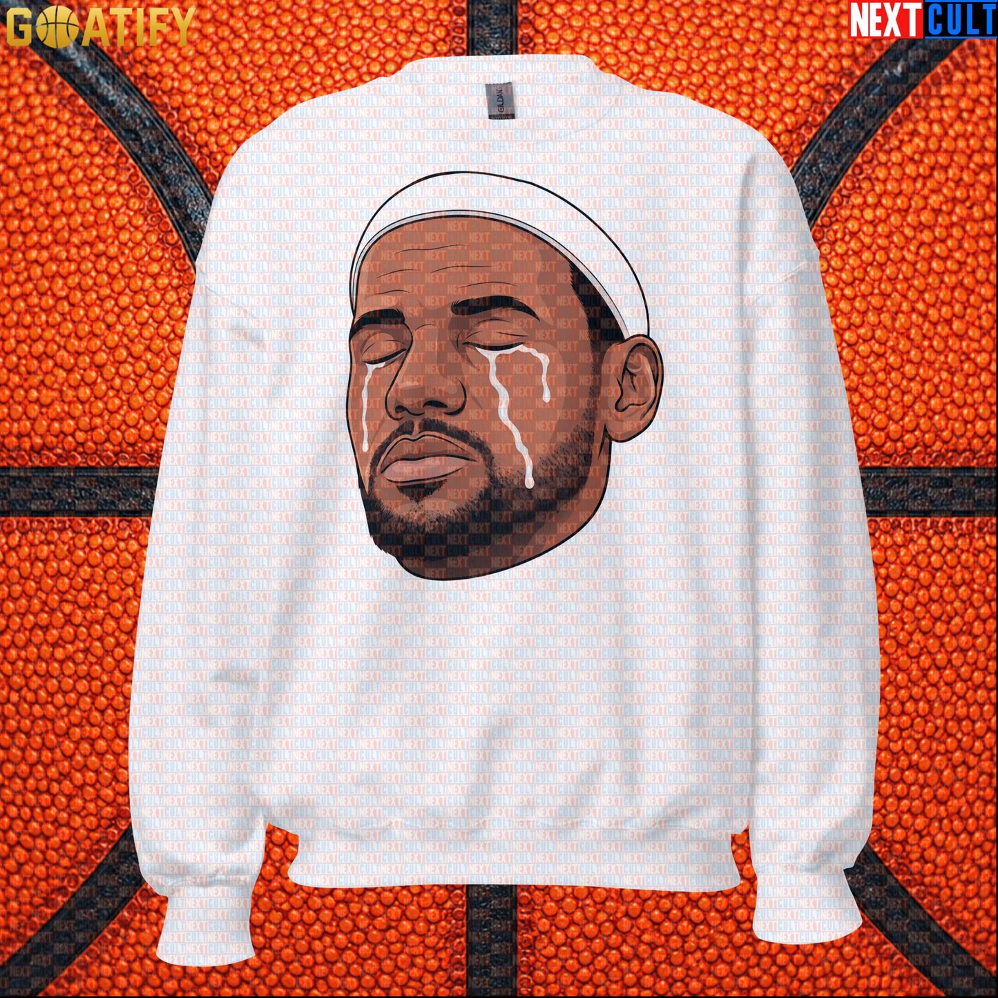 Crying LeBron Meme Sweatshirt – Emotional NBA Basketball Crewneck Gift for Sports Fans |  | ["Basketball", "LeBron James", "NBA"]