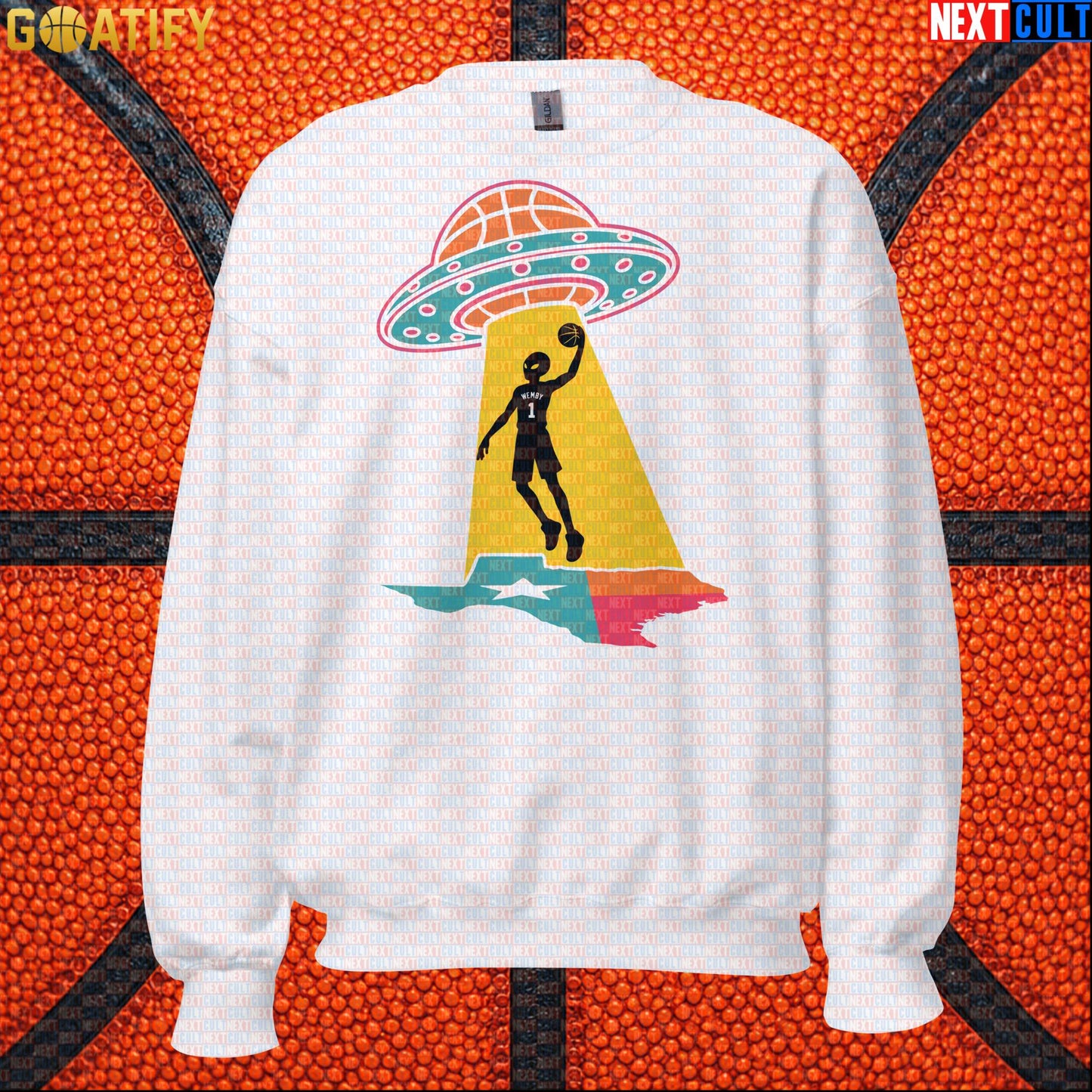 Basketball Sweatshirt Alien Wemby UFO Abduction Design for Spurs Fans and Winter Game Days |  | ["Basketball", "France", "NBA", "San Antonio Spurs", "Victor Wembanyama", "Wemby"]