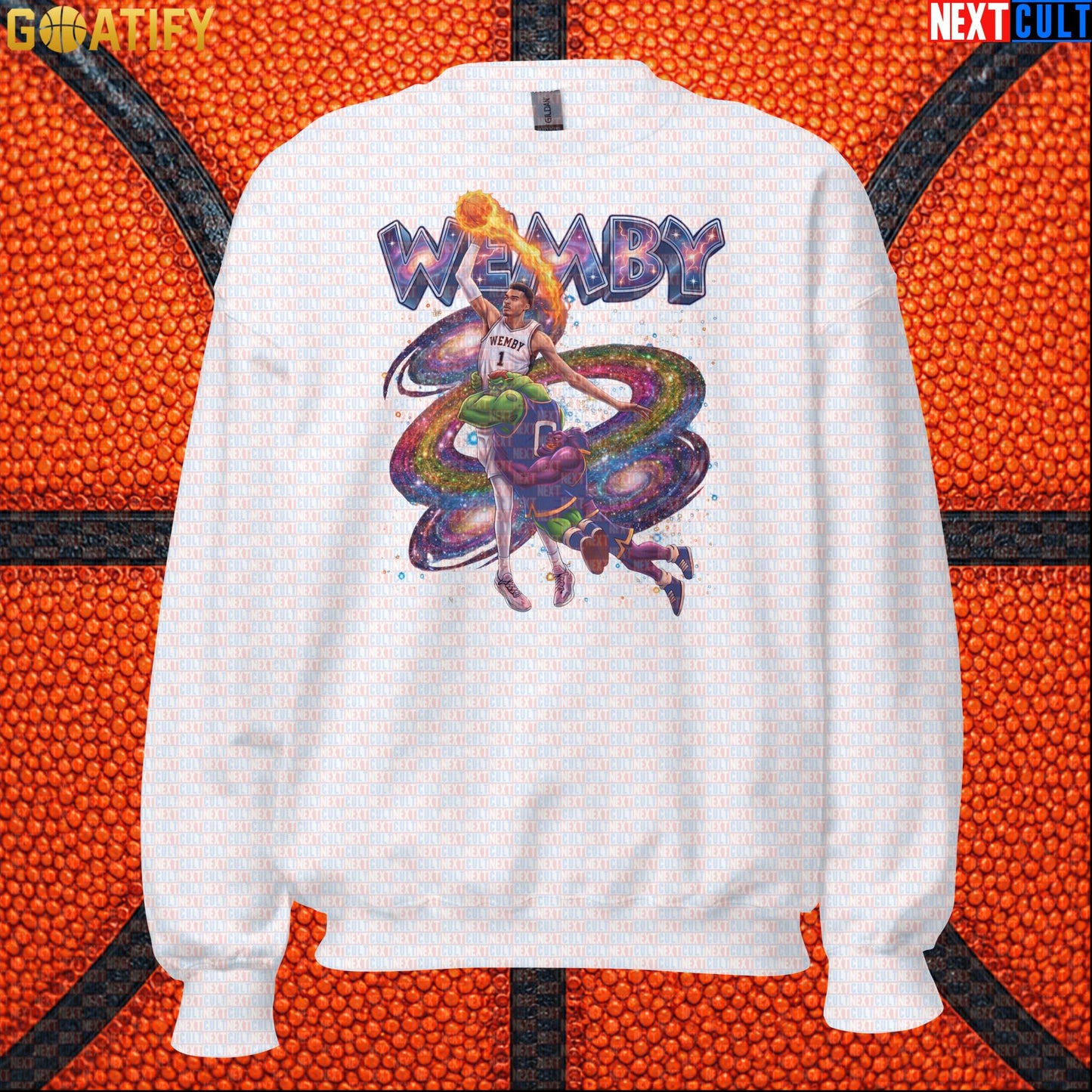 Basketball Sweatshirt Victor Wembanyama Cosmic Dunk for Spurs Fans and Space Jam Lovers |  | ["Basketball", "France", "NBA", "San Antonio Spurs", "Victor Wembanyama", "Wemby"]
