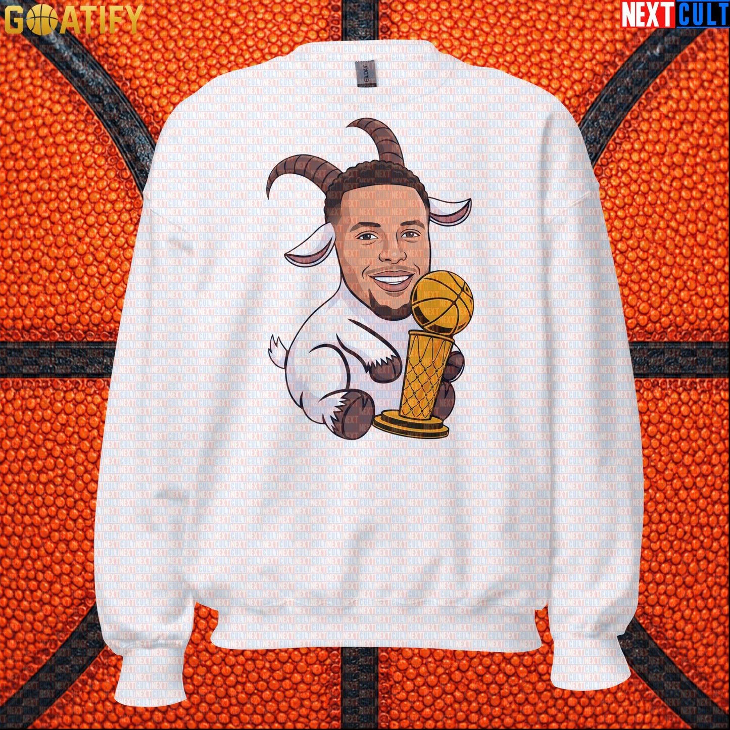 Basketball Sweatshirt Stephen Curry GOAT Champion Crewneck for Warriors Fans & NBA Gifts | Sweatshirts | ["Basketball", "Golden State Warriors", "NBA", "NCB", "Stephen Curry"]