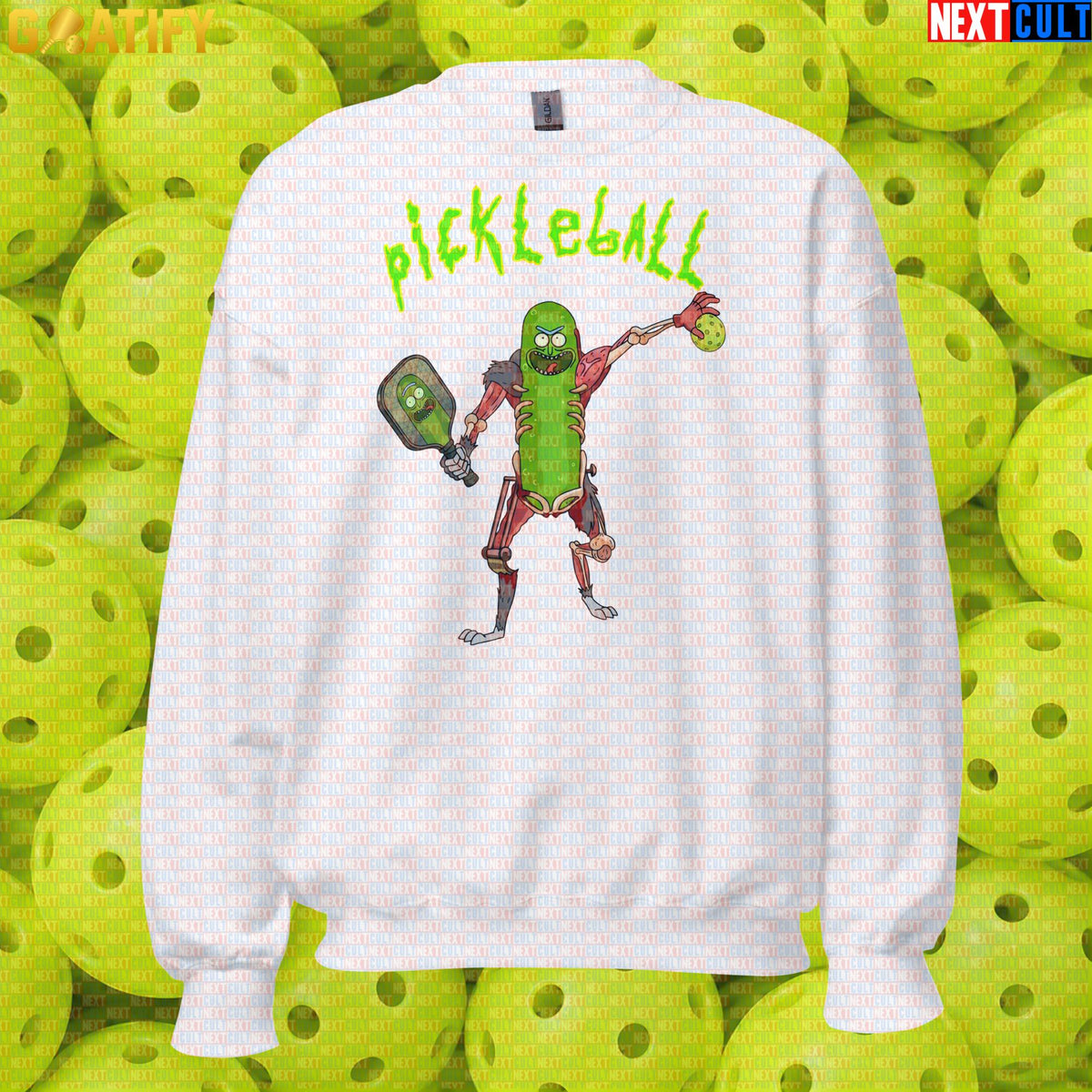 Pickleball Sweatshirt Pickle Rick Cartoon Meme for Players, League Nights & Funny Gifts | Sweatshirts | ["NCB", "Pickleball"]