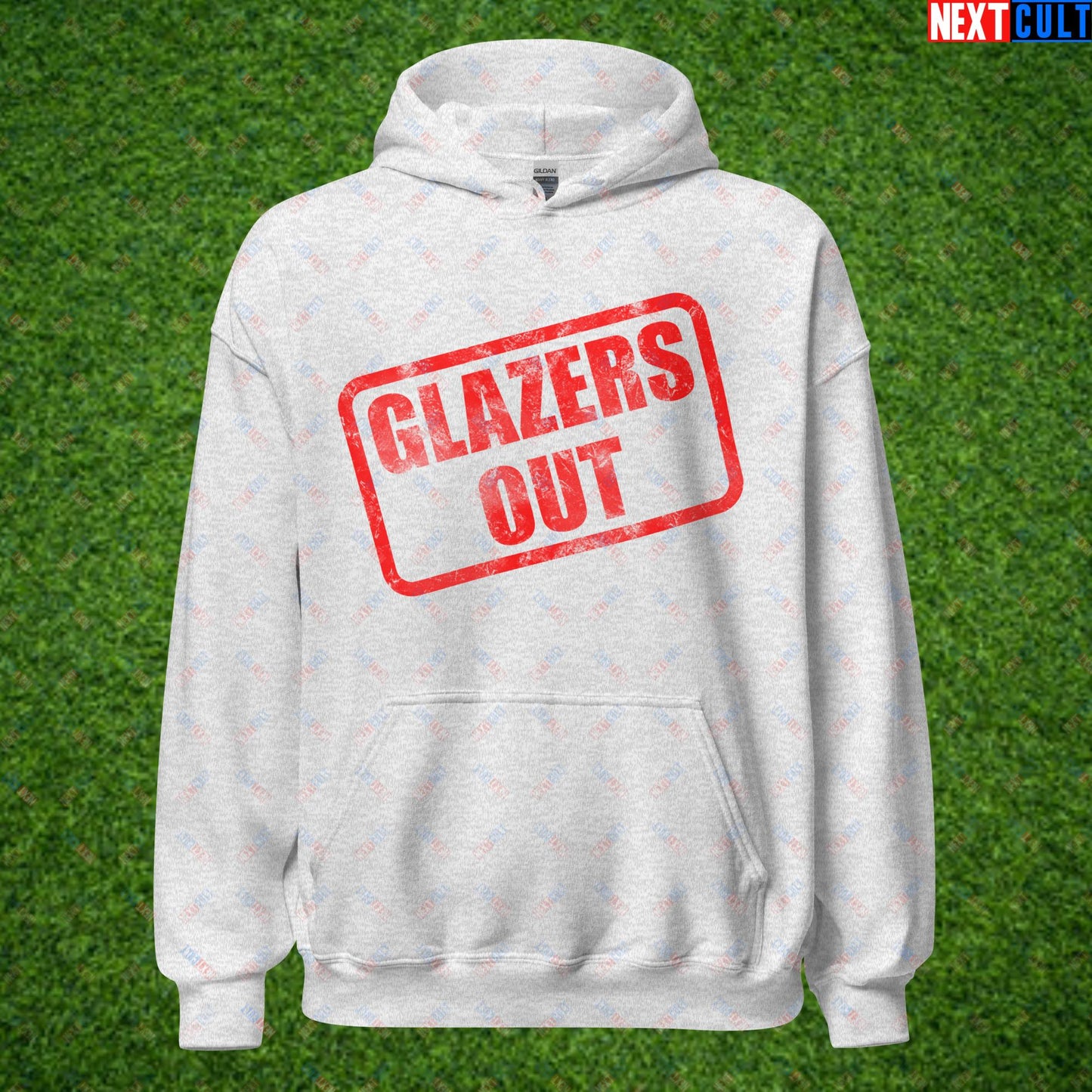 Glazers Out Stop The Glazers Ruining Manchester United Fan Protest Against Glazers Unisex Hoodie Ash Hoodies Football GlazersOut Manchester United Next Cult Brand