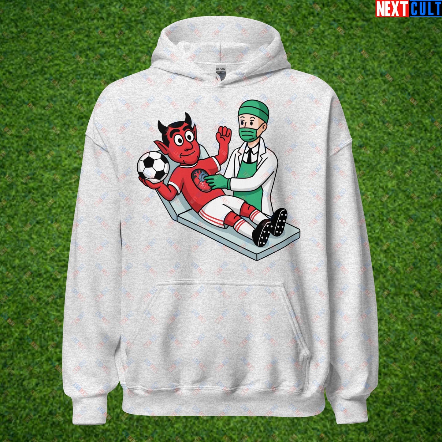 Open Heart Surgery Manchester United Ralf Rangnick Meme Cartoon Unisex Hoodie Ash Hoodies Football GlazersOut Manchester United RatcliffeOut Next Cult Brand